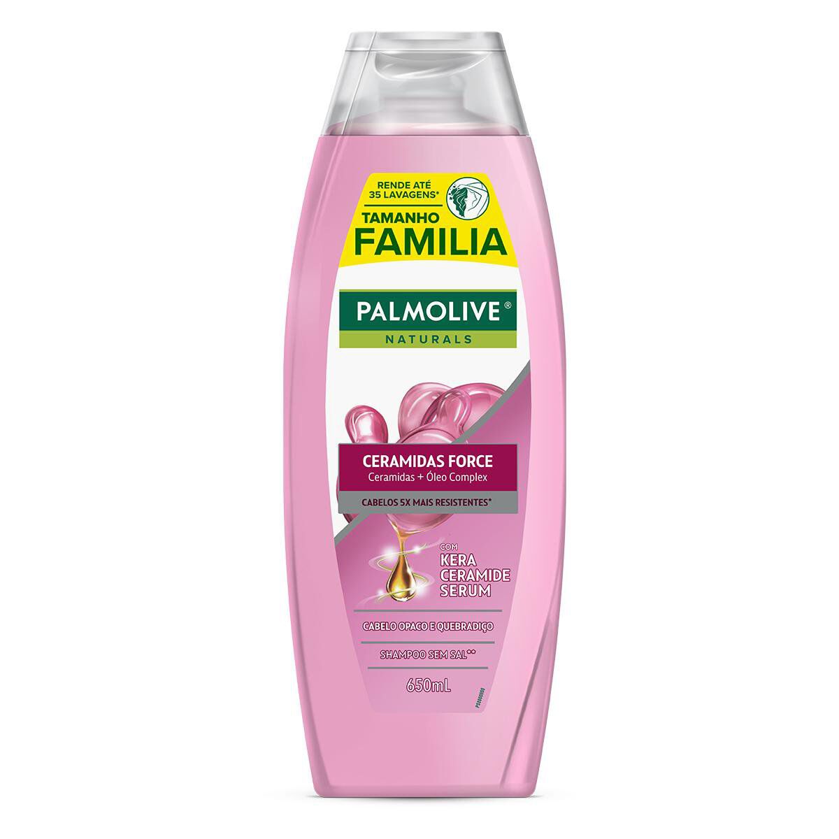 Shampoo Ceramidas Force Palmolive Naturals Frasco 650ml - Embalagem Tamanho Fam&iacute;lia