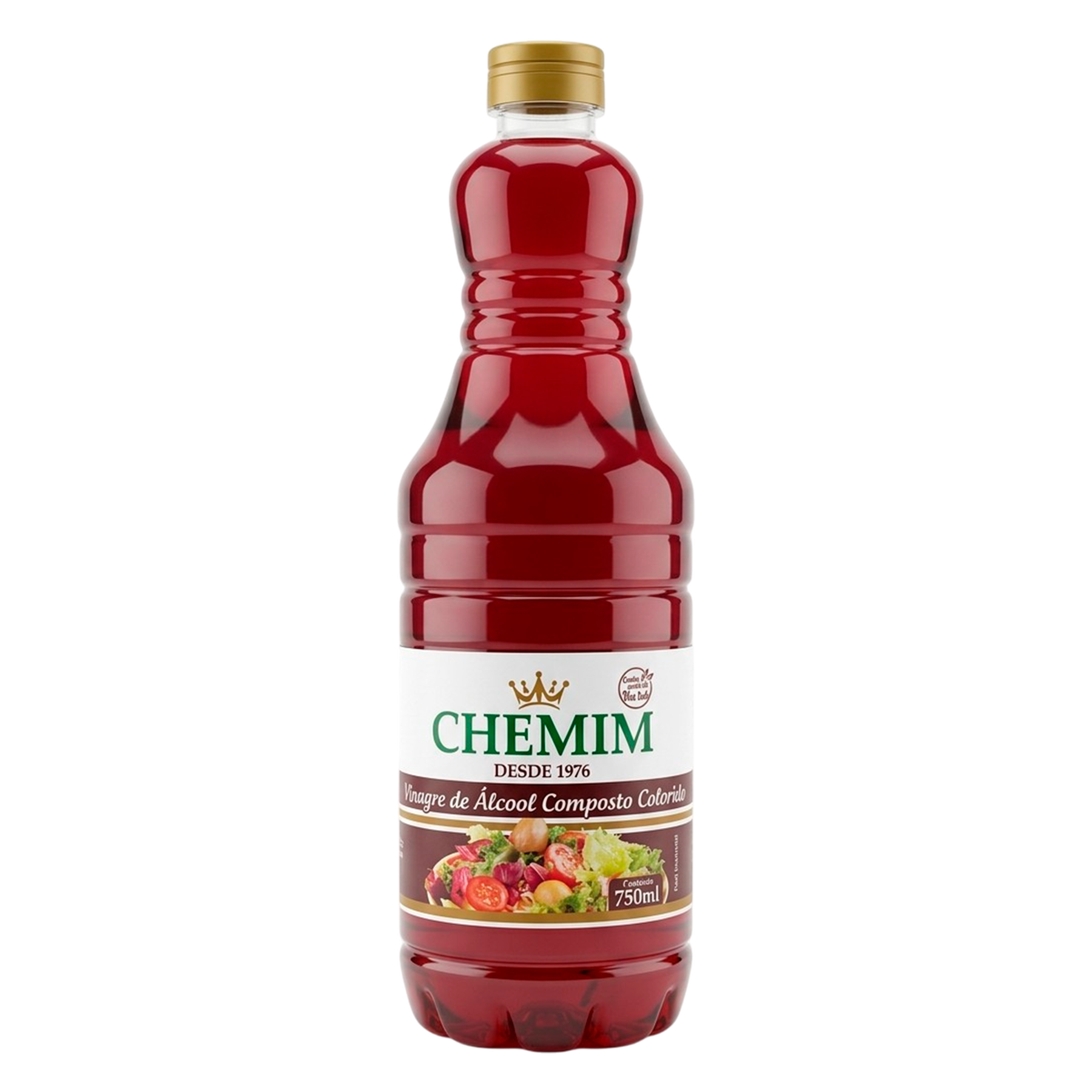 Vinagre de &Aacute;lcool Colorido Tinto Chemim 750ml