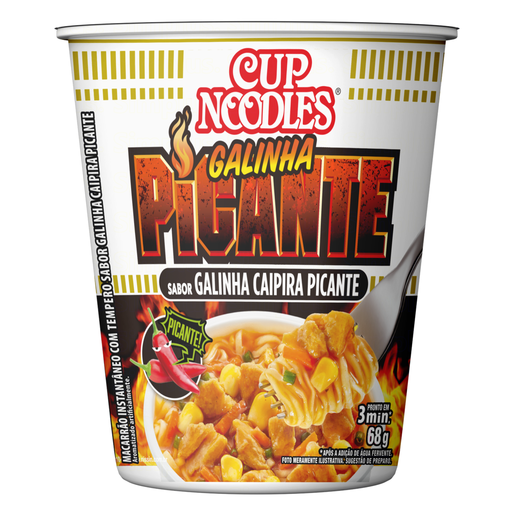 Macarrão Instantâneo Galinha Caipira Picante Nissin Cup Noodles Copo 68g