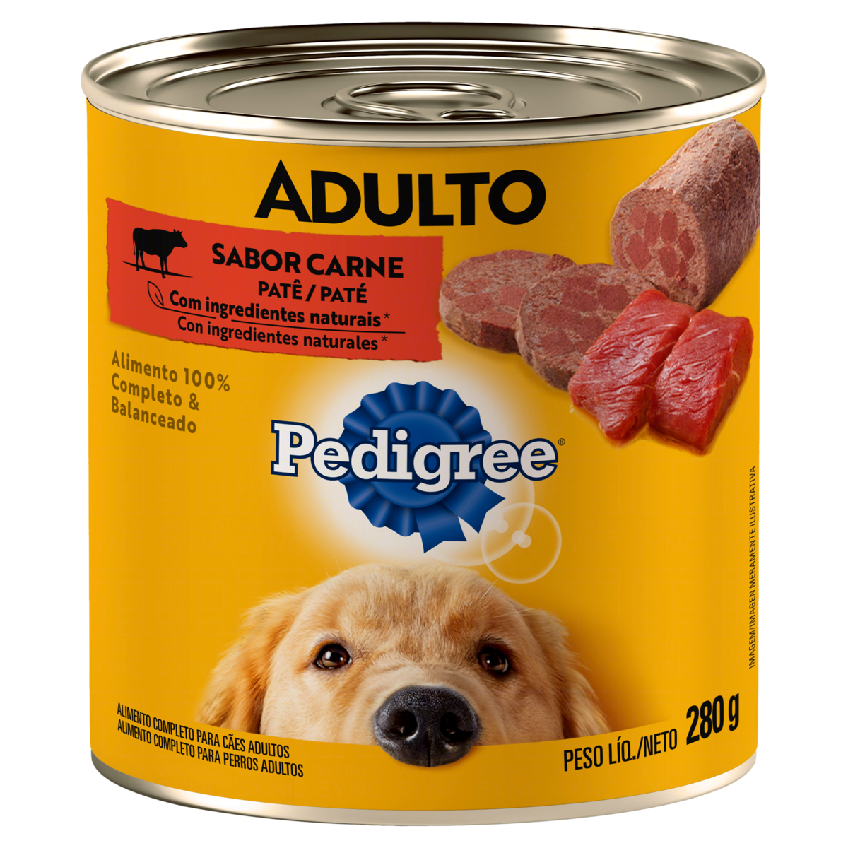 Pat&ecirc; para C&atilde;es Adultos Carne Pedigree Lata 280g