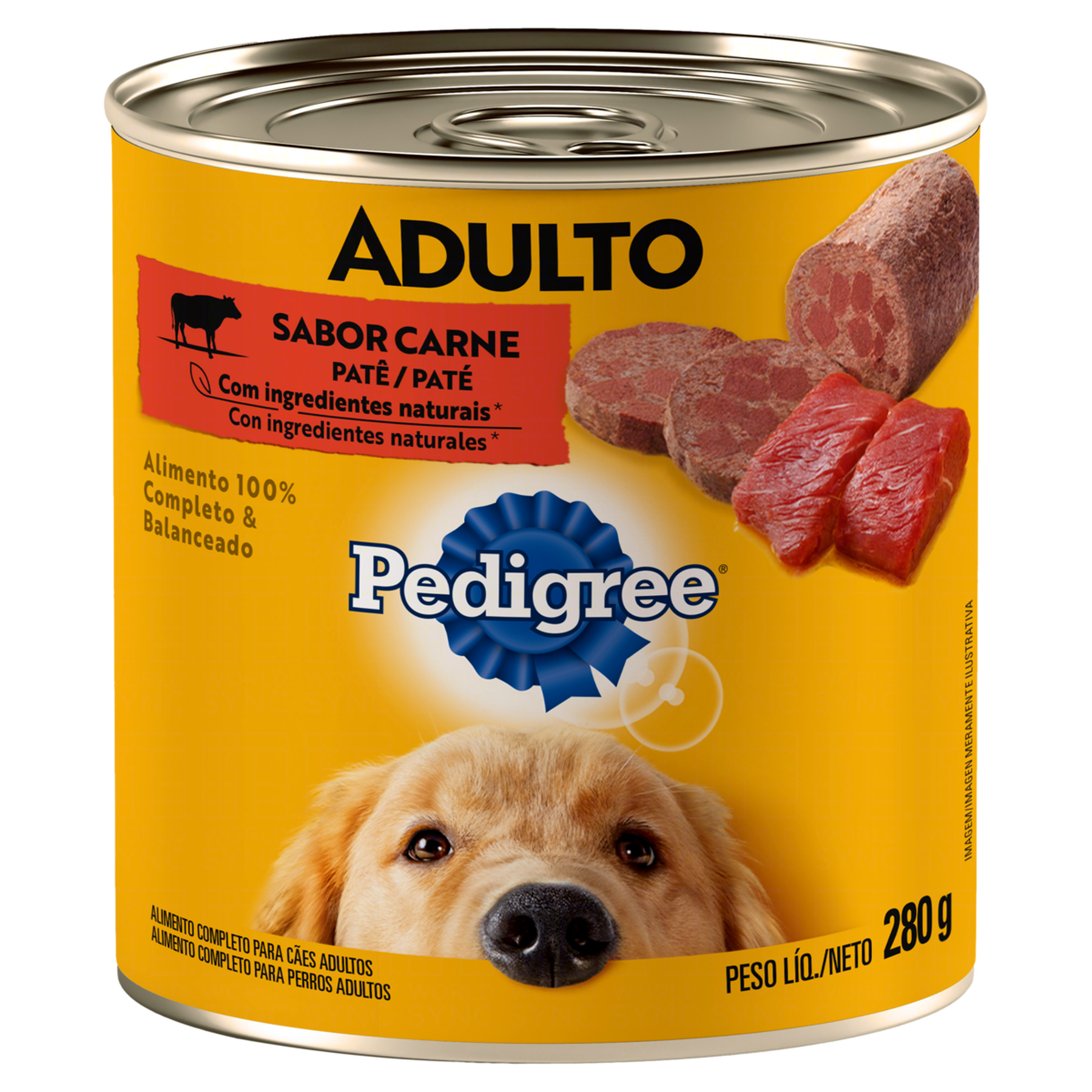 Pat&ecirc; para C&atilde;es Adultos Carne Pedigree Lata 280g