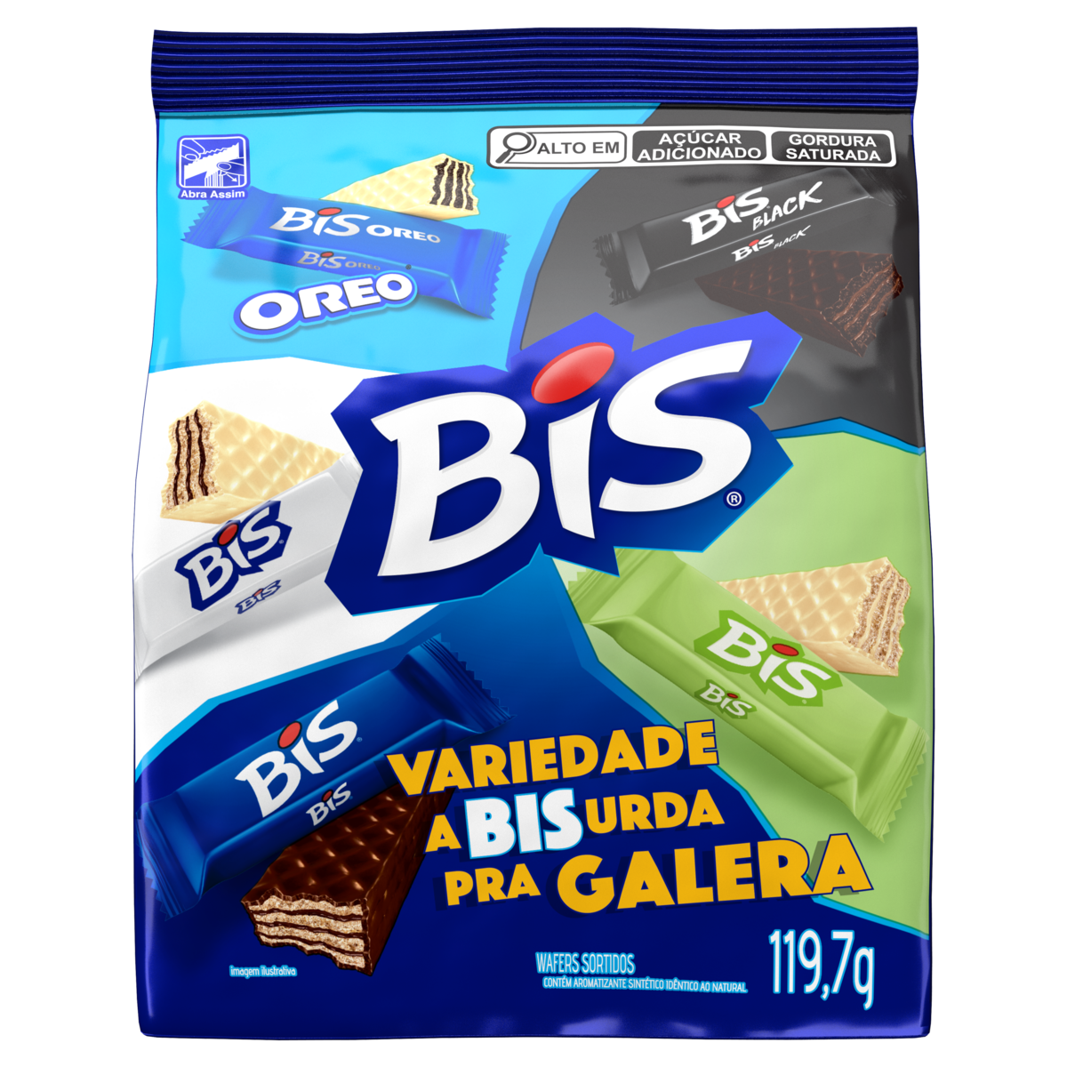Wafer Sortido Bis Lacta Pacote 119,7g