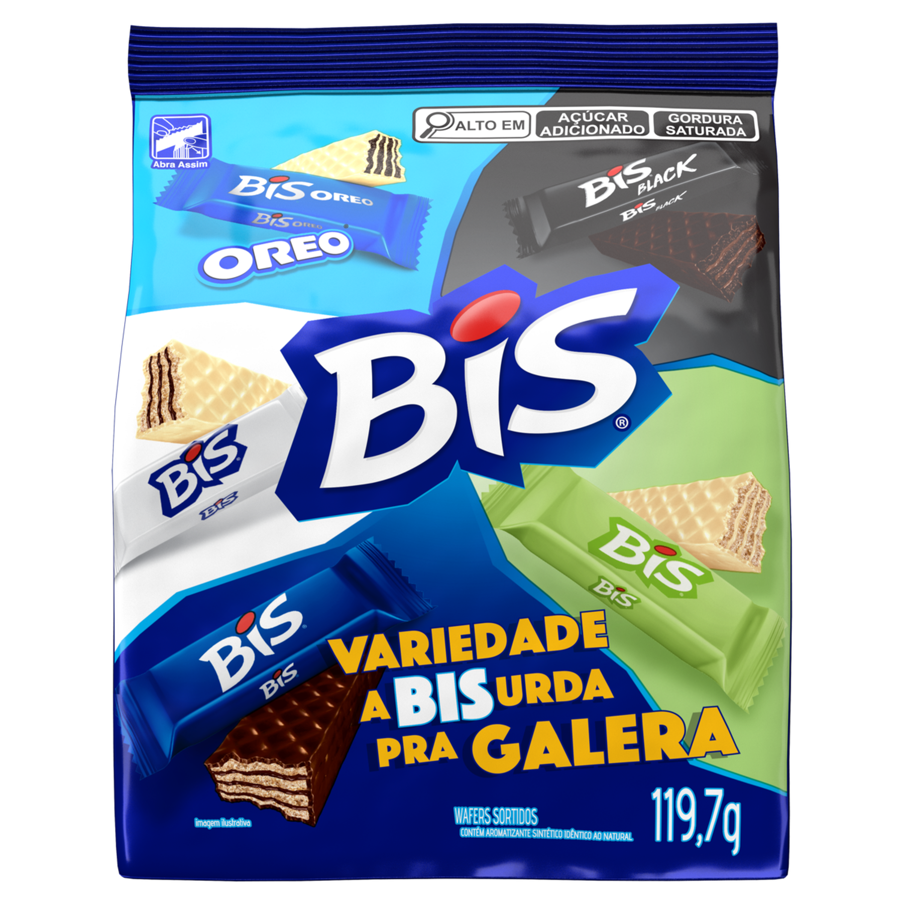 Wafer Sortido Bis Lacta Pacote 119,7g