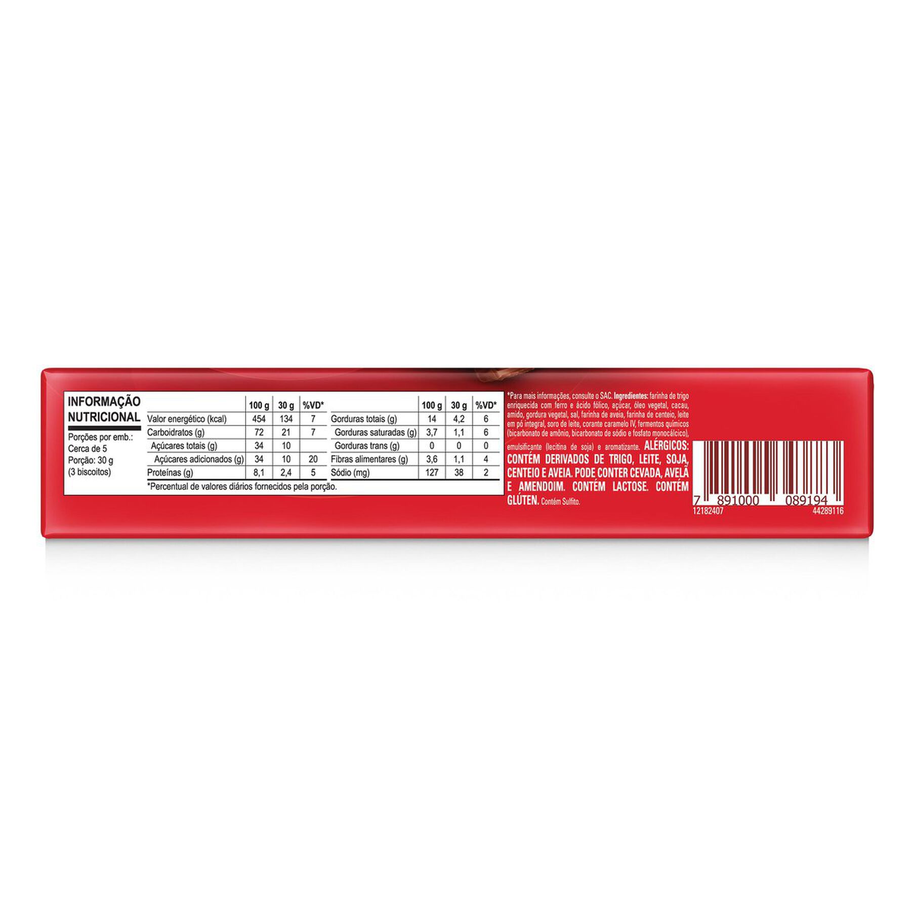 Biscoito Recheado Chocolate Classic Nestlé Pacote 140g