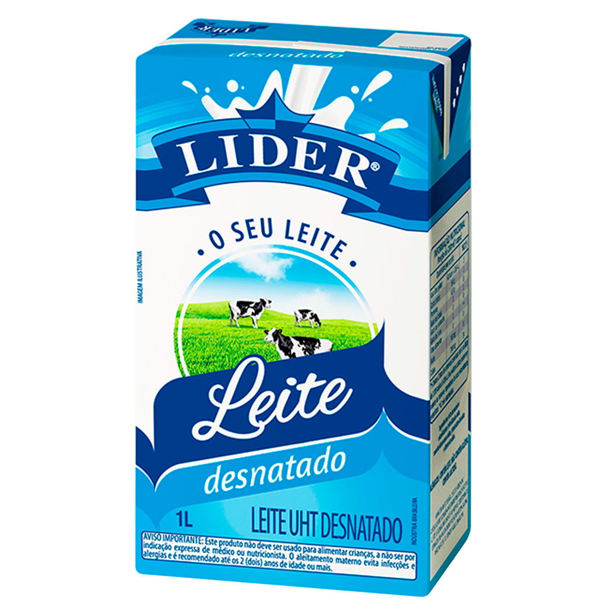 Leite UHT Desnatado Lider Caixa 1l