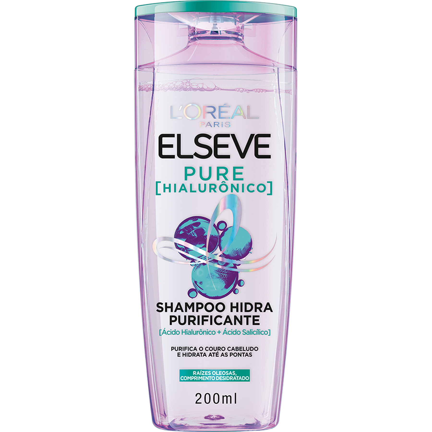 Shampoo Hidra Purificante Pure Hialurônico Elseve L'Oréal Paris Frasco 200ml 