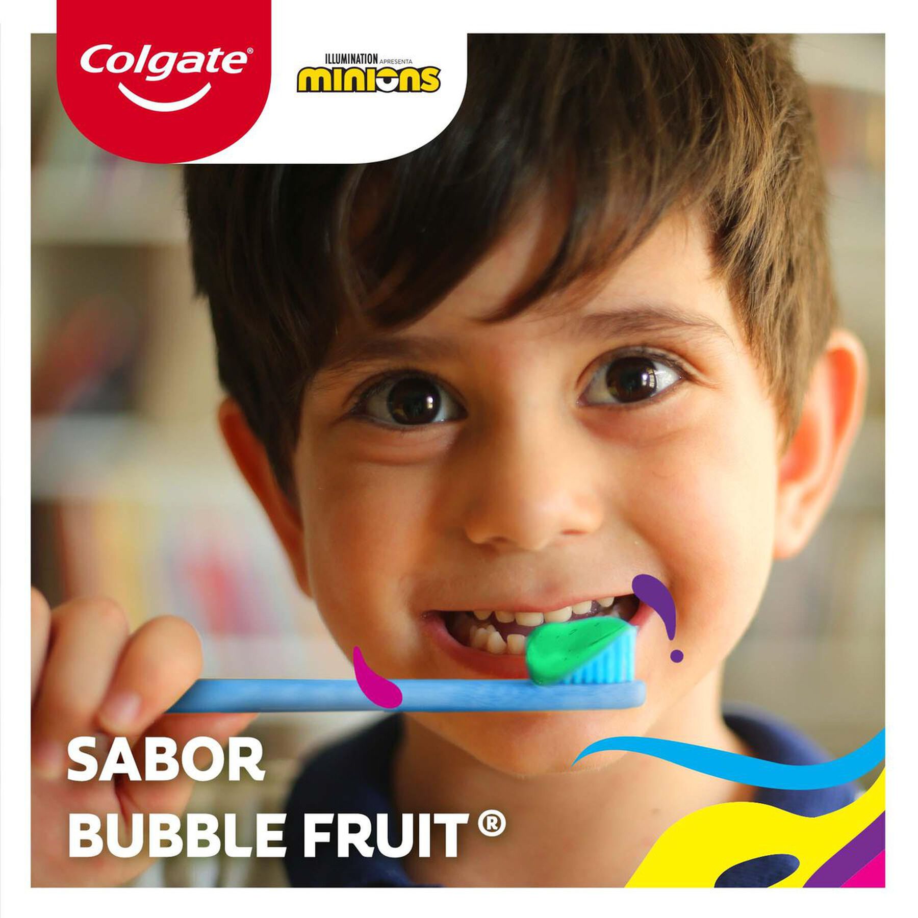 Gel Dental Infantil com Flúor Bubble Fruit Minions Colgate Smiles Bisnaga 100g