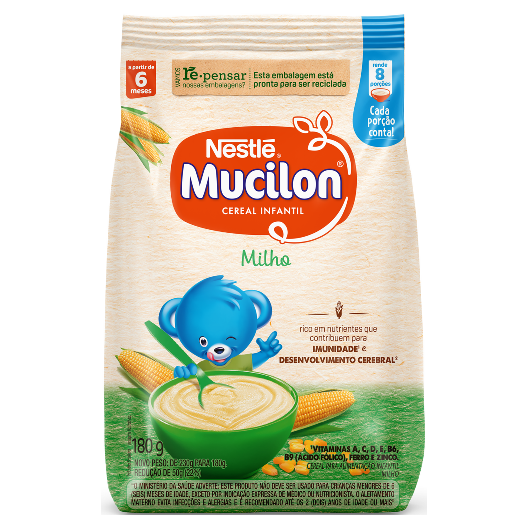 Cereal Infantil Milho Mucilon Nestlé Pacote 180g