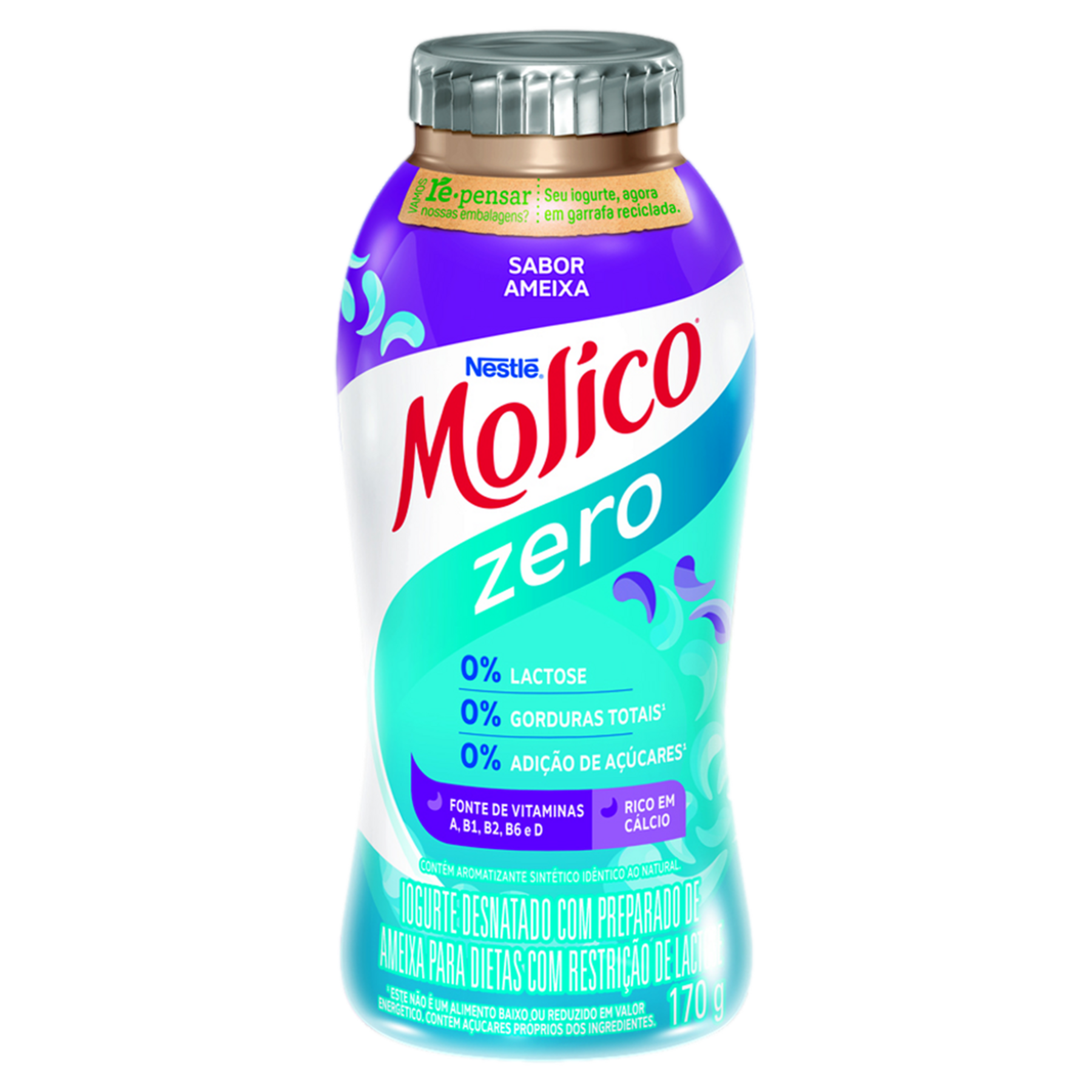 Iogurte Desnatado Ameixa Zero Lactose Nestl&eacute; Molico Frasco 170g