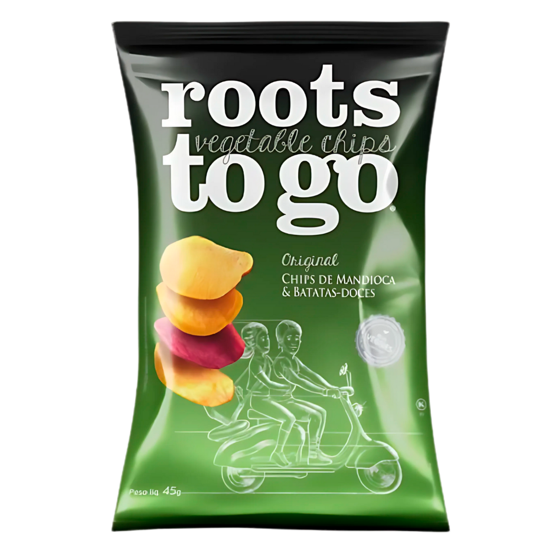 Chips de Mandioca e Batata-Doce Original Roots To Go Pacote 45g&nbsp;