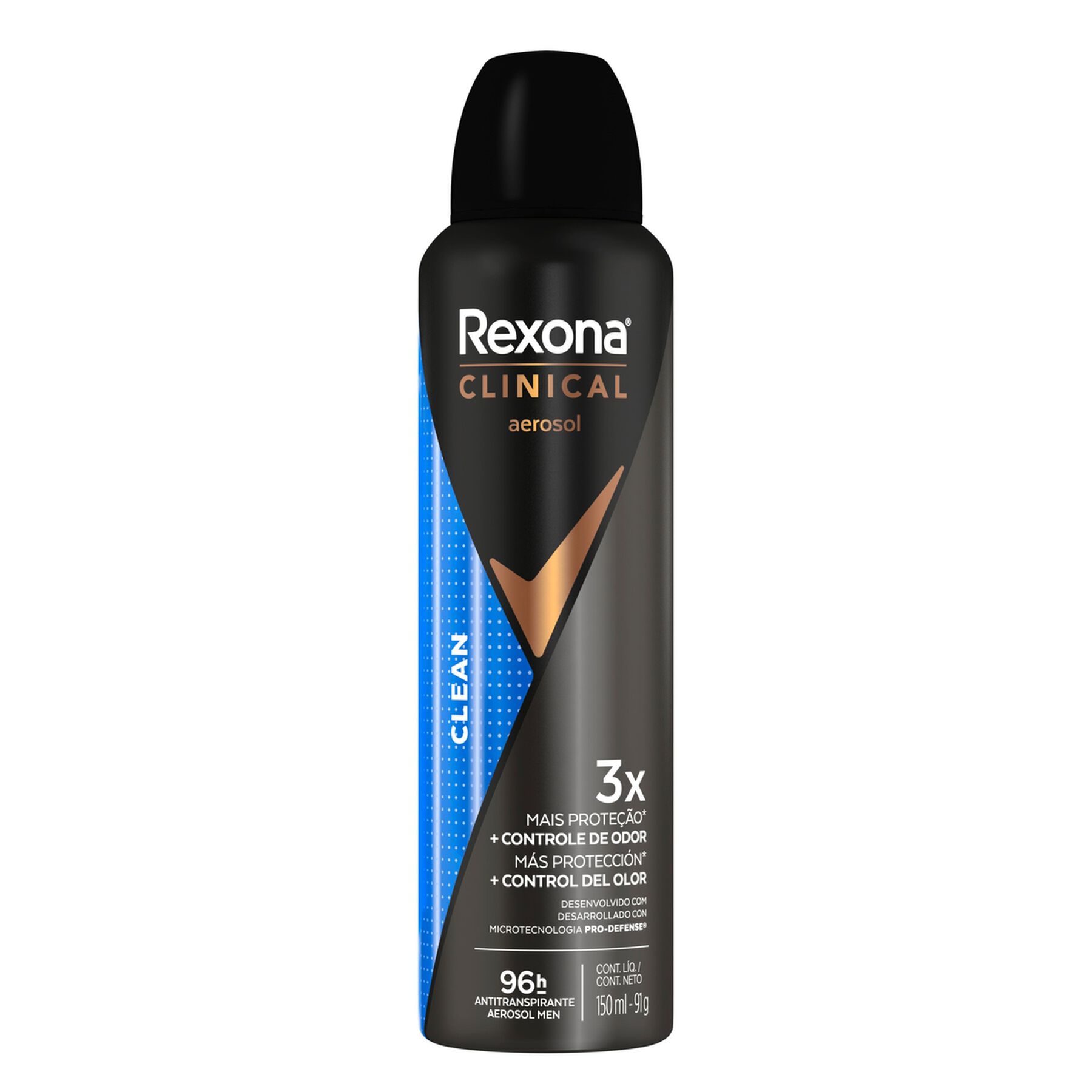 Antitranspirante Aerossol Clean Rexona Clinical Men 150ml