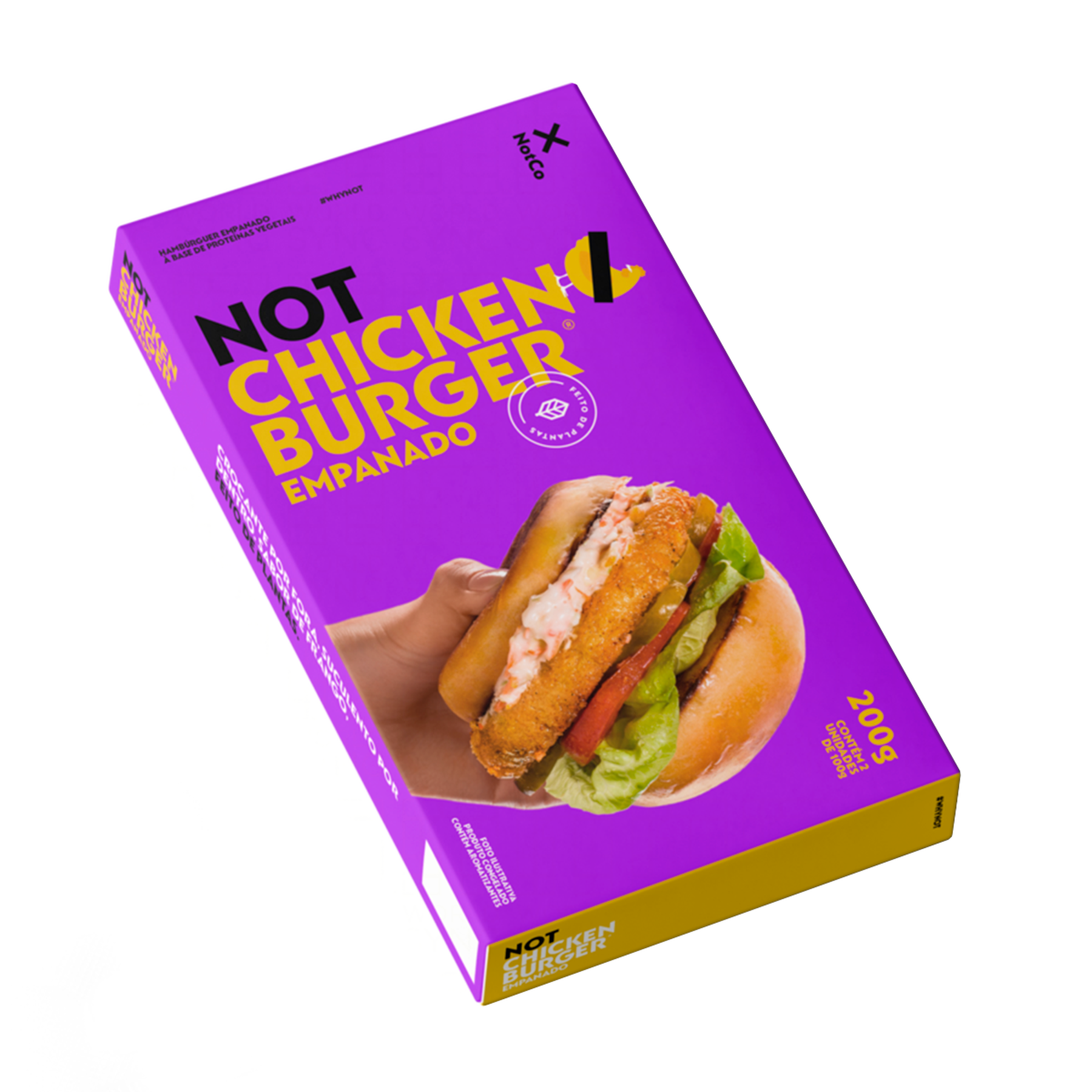 Hambúrguer Vegetal Empanado Not Chicken Burger NotCo Caixa 200g C/2 Unidades