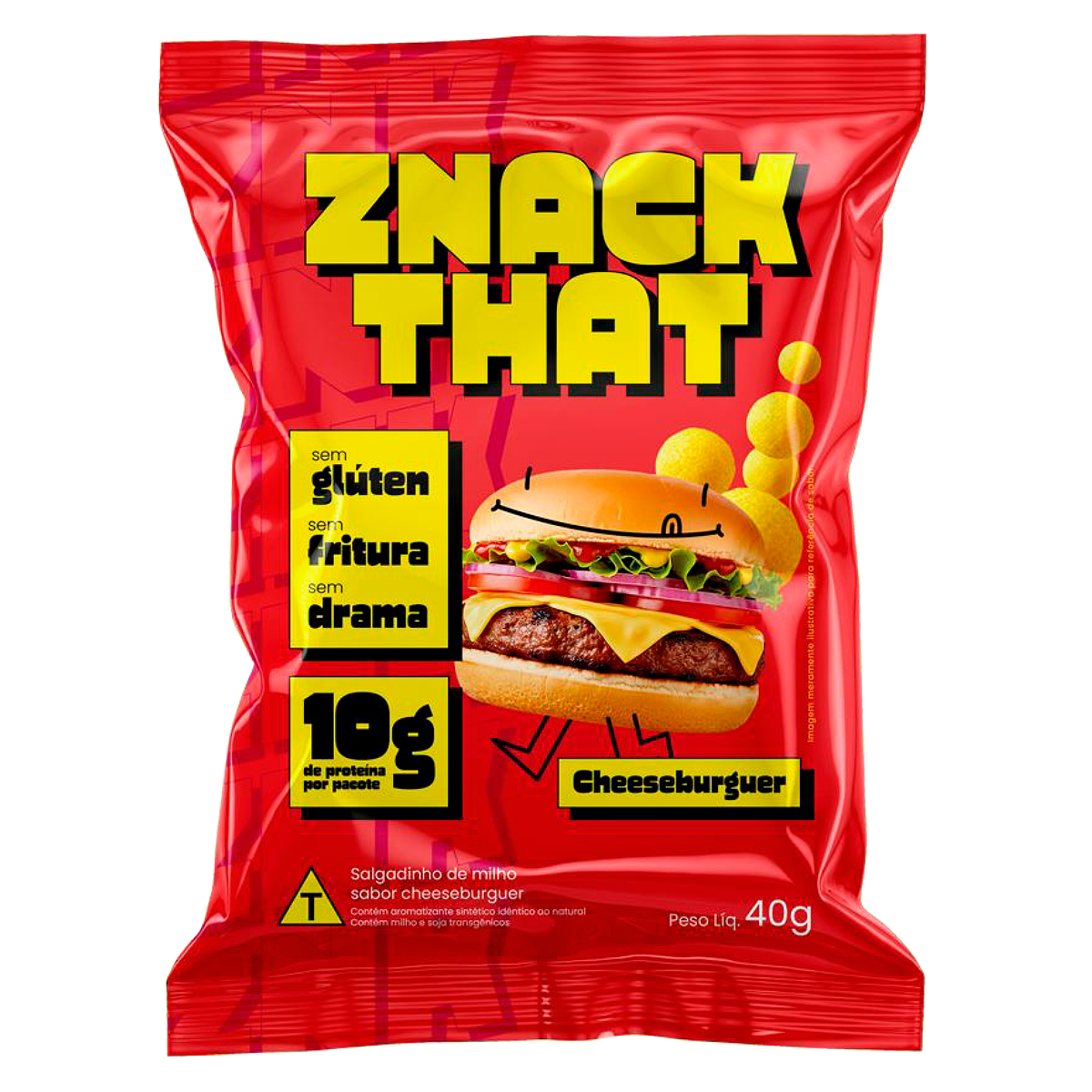 Salgadinho de Milho CheeseBurguer Znack That Pacote 40g