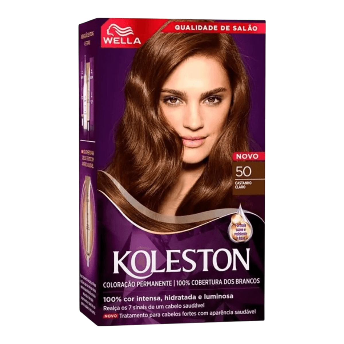 Kit Colora&ccedil;&atilde;o Creme 50 Castanho Claro Wella Koleston