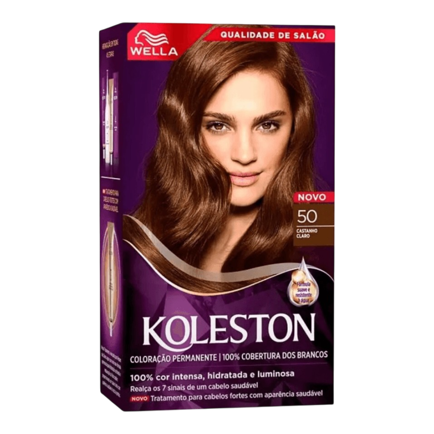 Kit Colora&ccedil;&atilde;o Creme 50 Castanho Claro Wella Koleston