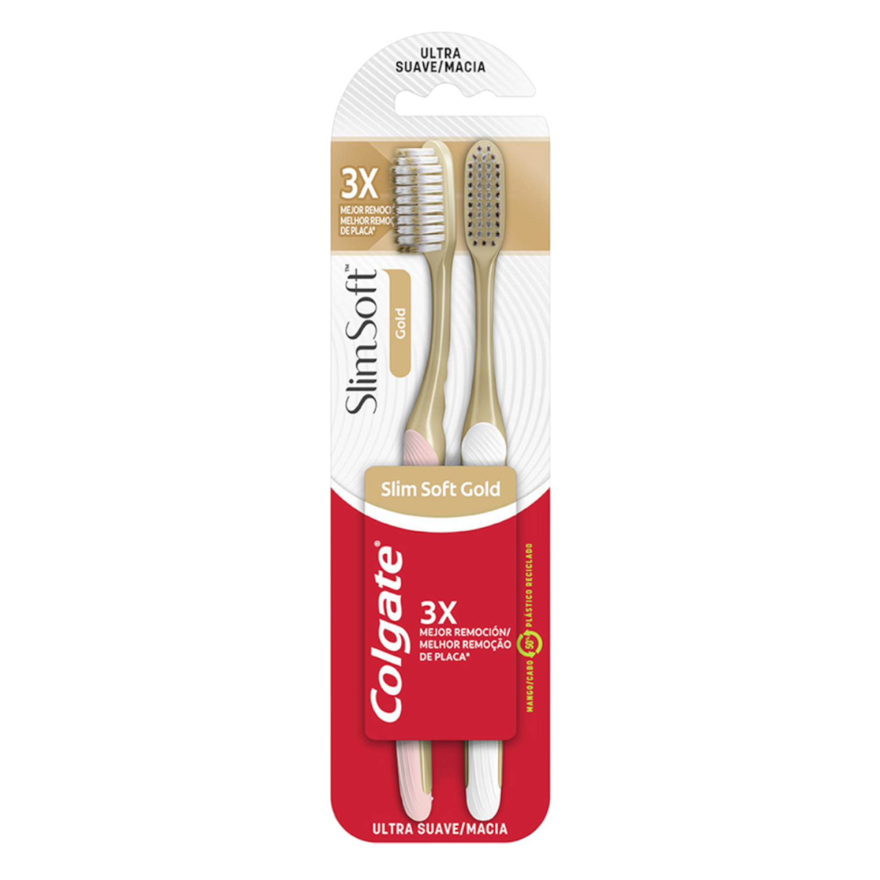 Escova Dental Ultramacia Slim Soft Gold Colgate C/2 Unidades&nbsp;