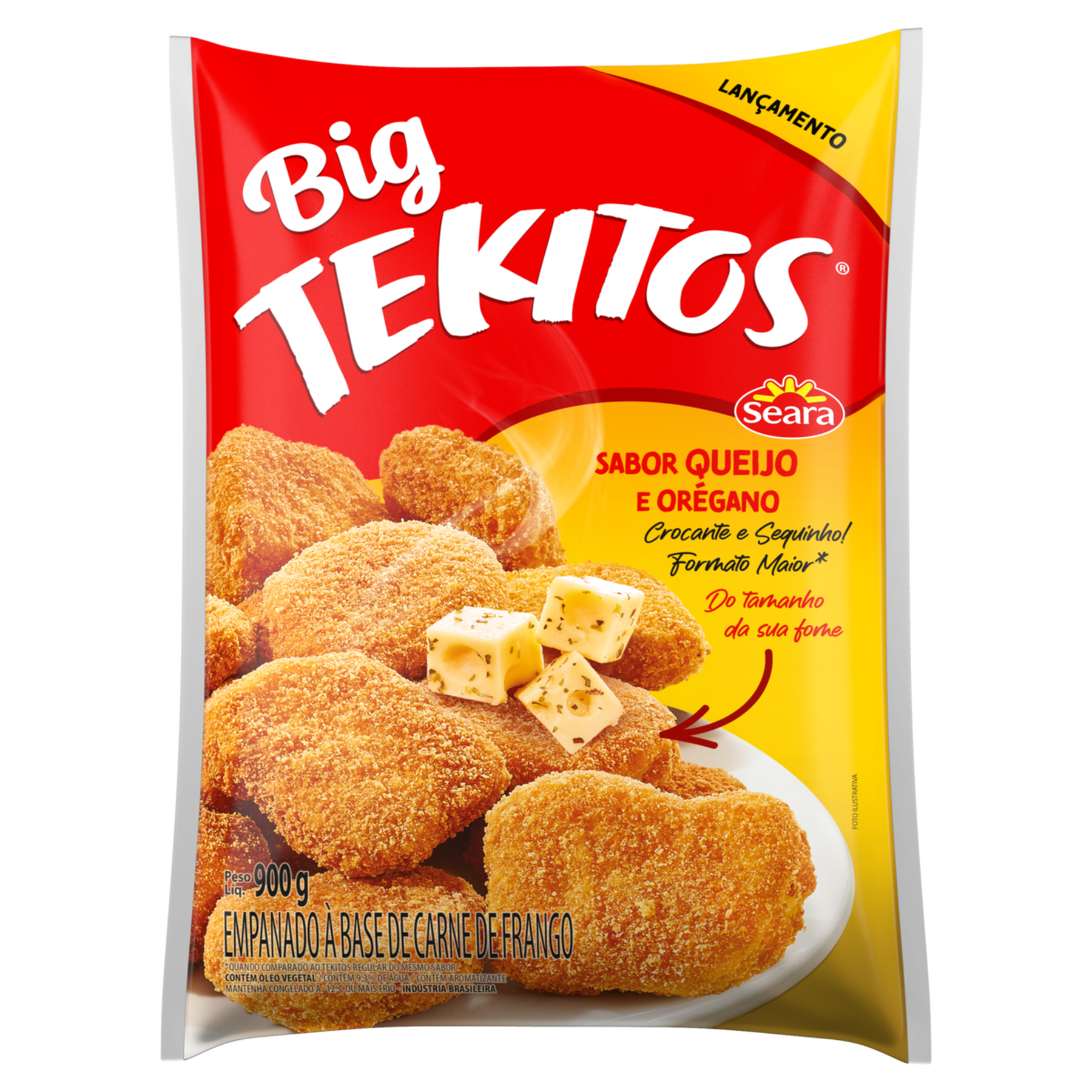 Empanado de Frango Big Tekitos Queijo e Or&eacute;gano Seara Pacote 900g&nbsp;