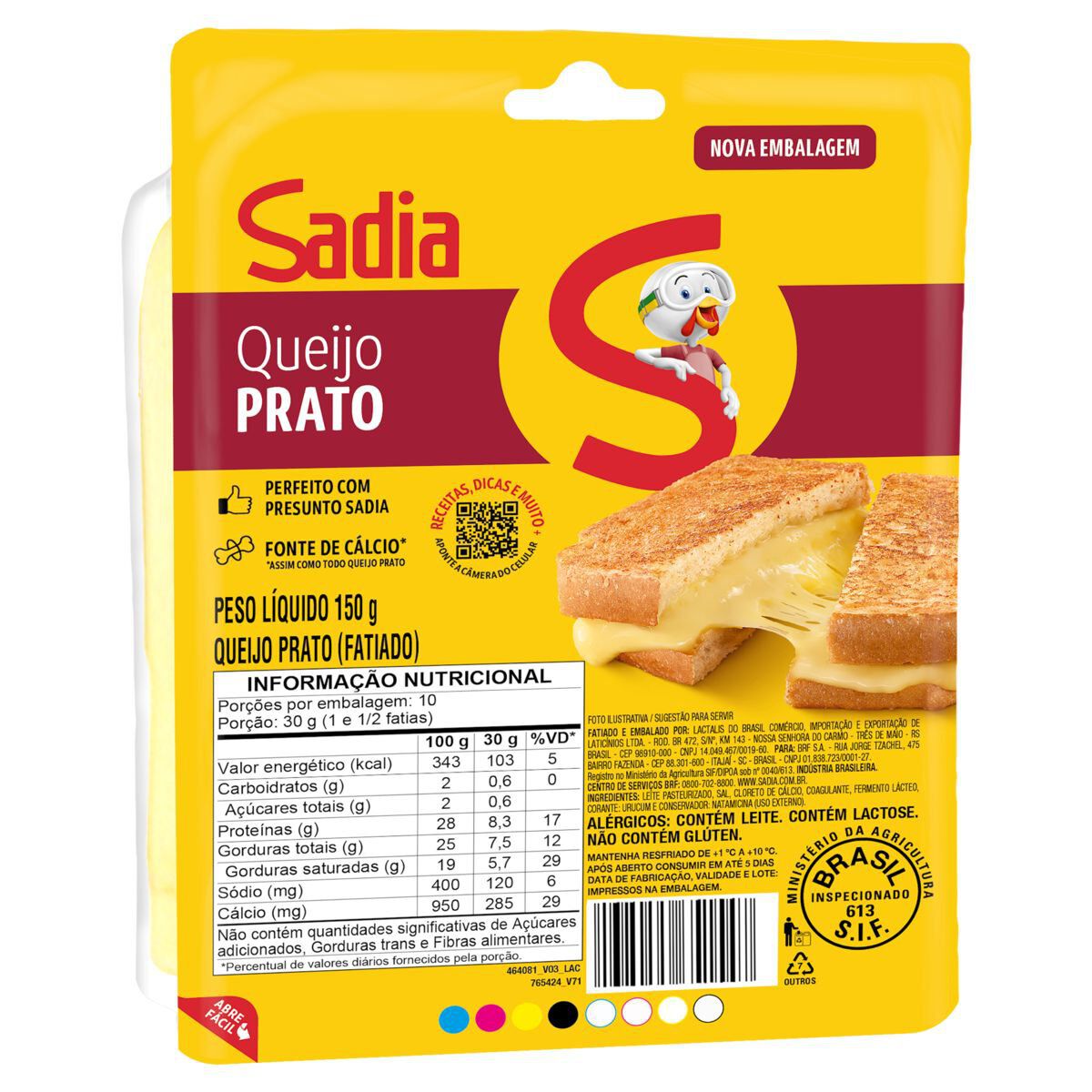 Queijo Prato Fatiado Sadia Solt&iacute;ssimo 150g