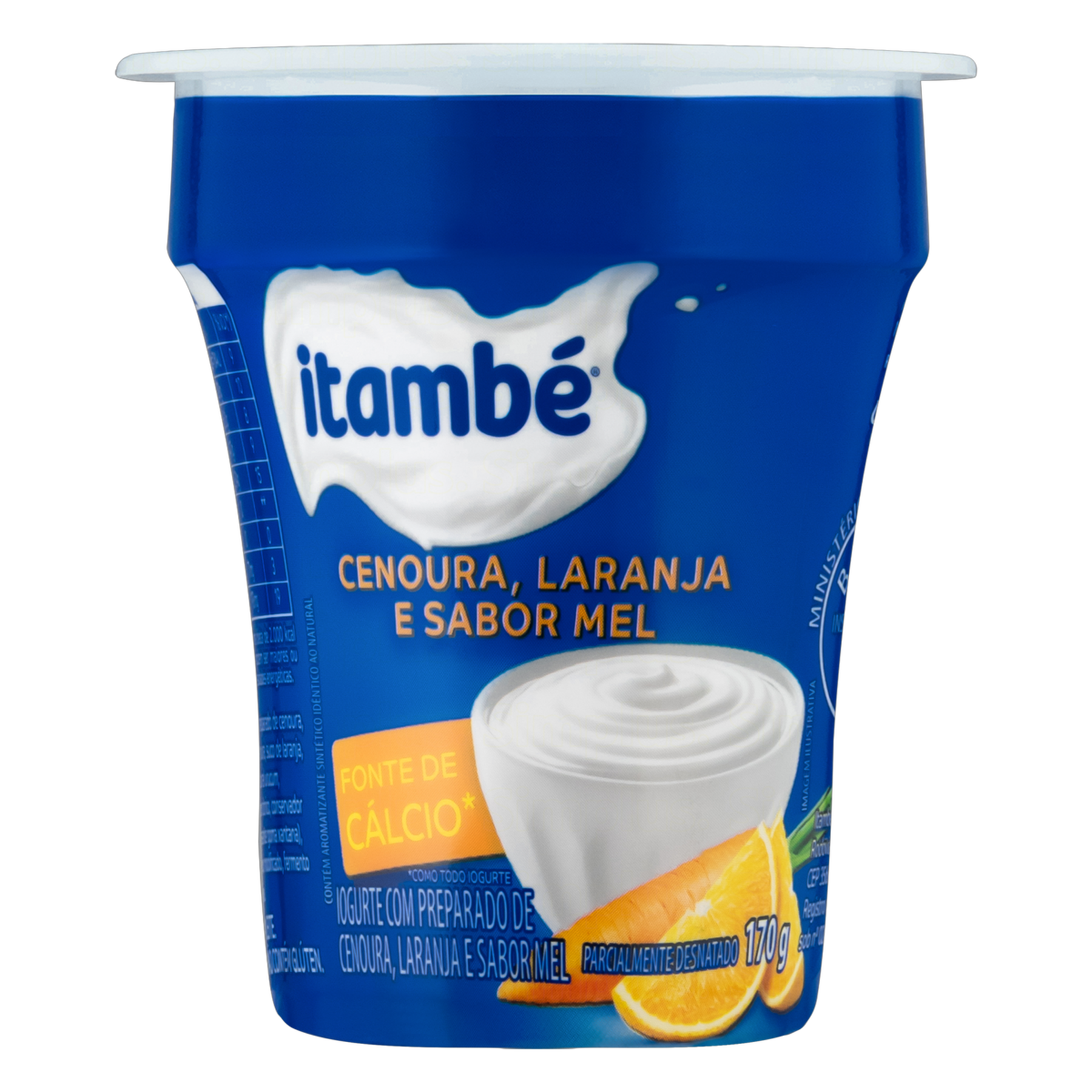 Iogurte Parcialmente Desnatado Cenoura, Laranja e Mel Itambé Copo 170g