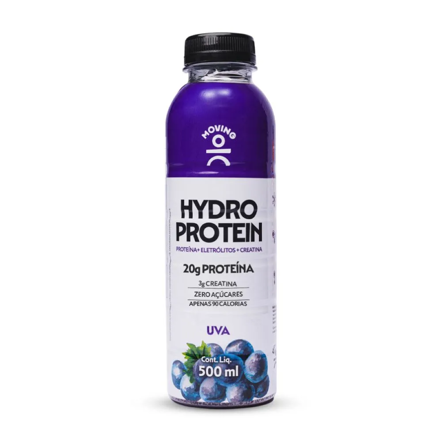 Isot&ocirc;nico Uva Zero A&ccedil;&uacute;car Moving Hydro Protein Garrafa 500ml