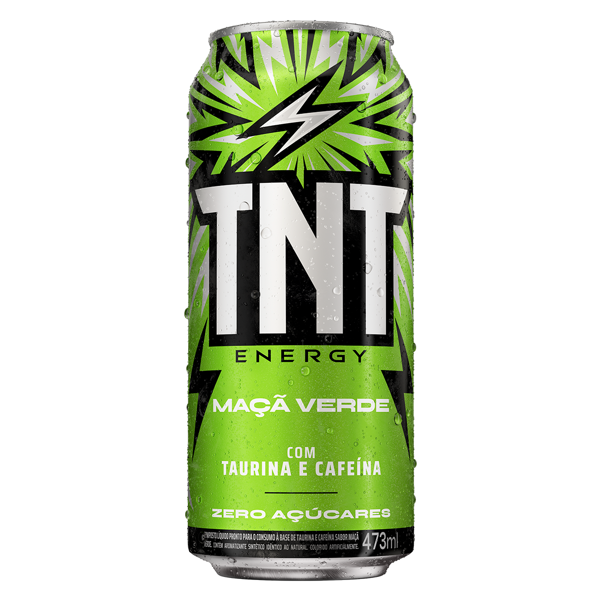 Energ&eacute;tico Ma&ccedil;&atilde; Verde Zero A&ccedil;&uacute;car TNT Lata 473ml