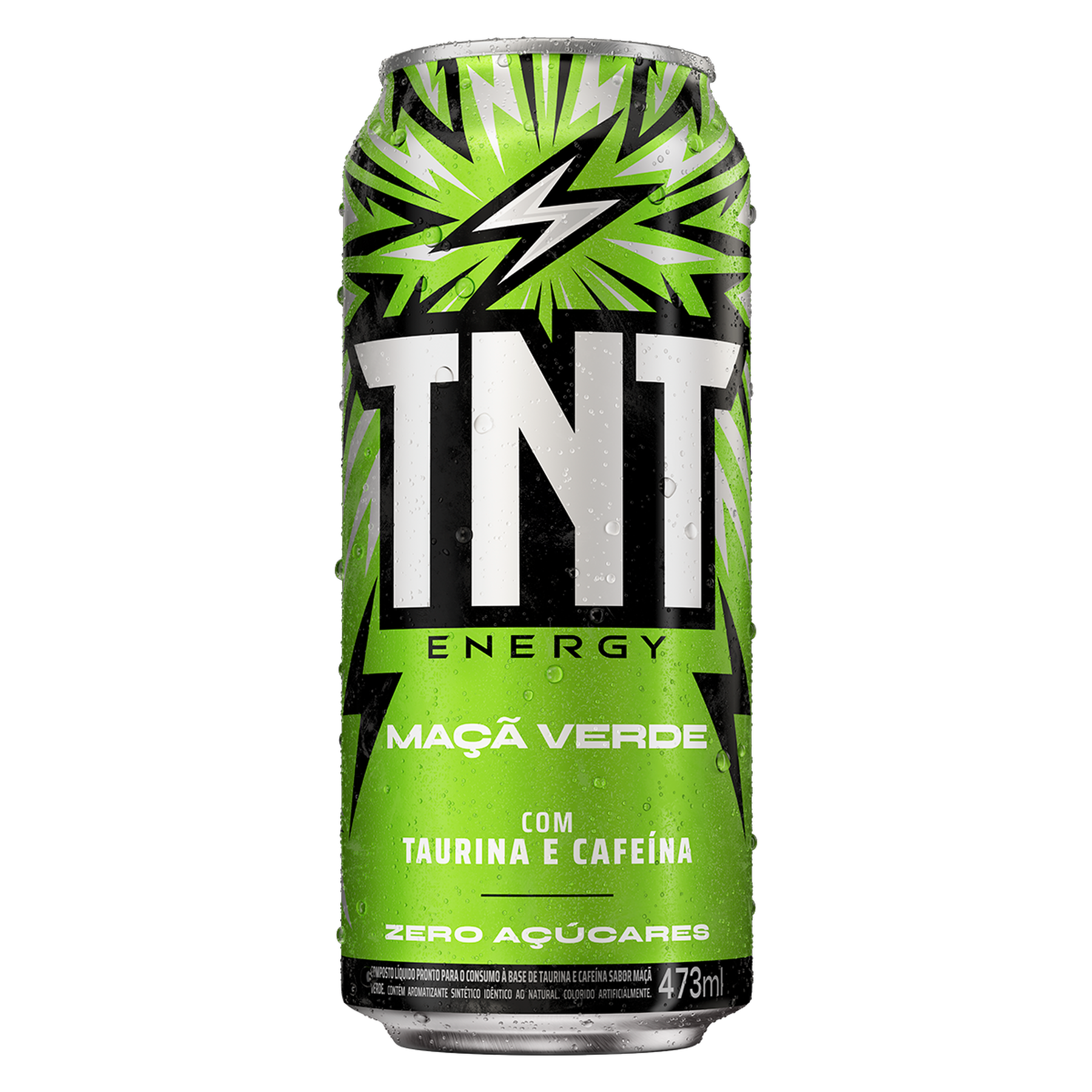 Energ&eacute;tico Ma&ccedil;&atilde; Verde Zero A&ccedil;&uacute;car TNT Lata 473ml