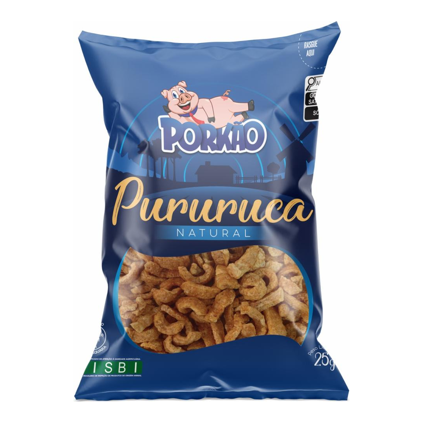 Pururuca Tradicional Pork&atilde;o Pacote 25g