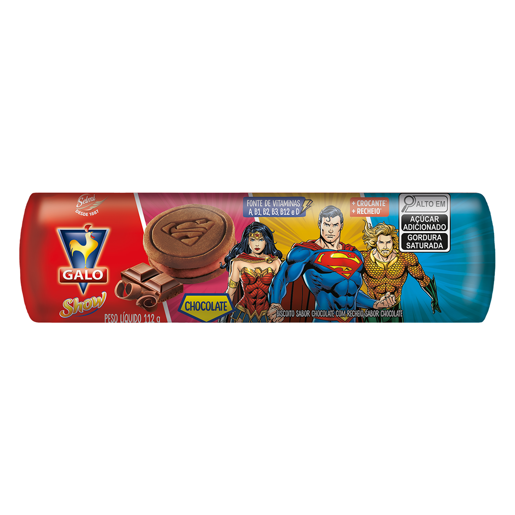 Biscoito Recheado de Chocolate Galo Pacote 112g