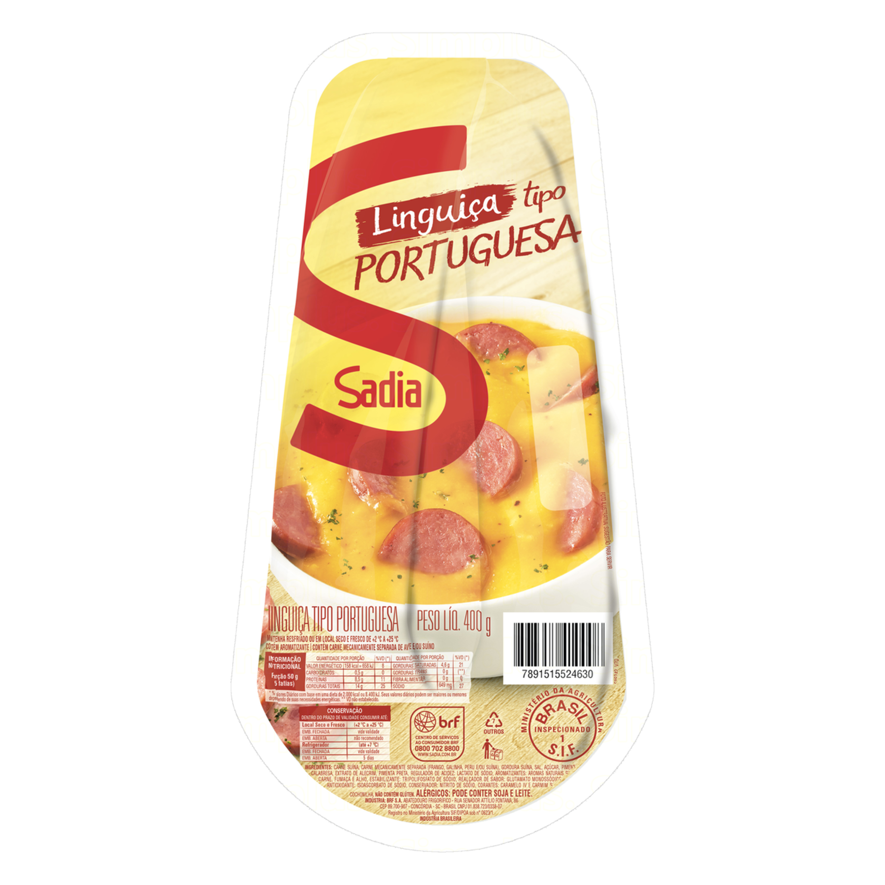 Lingui&ccedil;a Portuguesa Sadia 400g&nbsp;