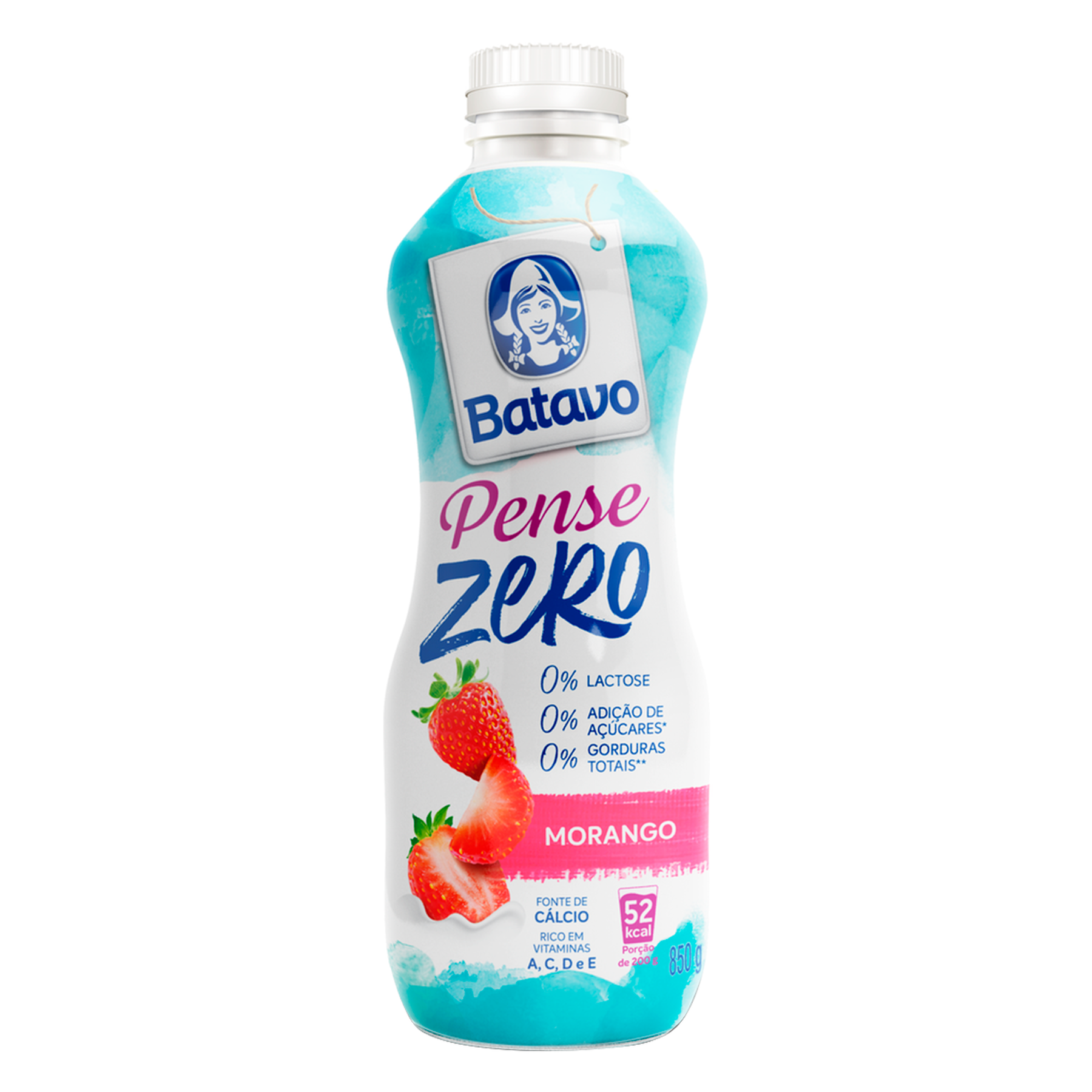 Bebida Láctea Morango Pense Zero Batavo 850g