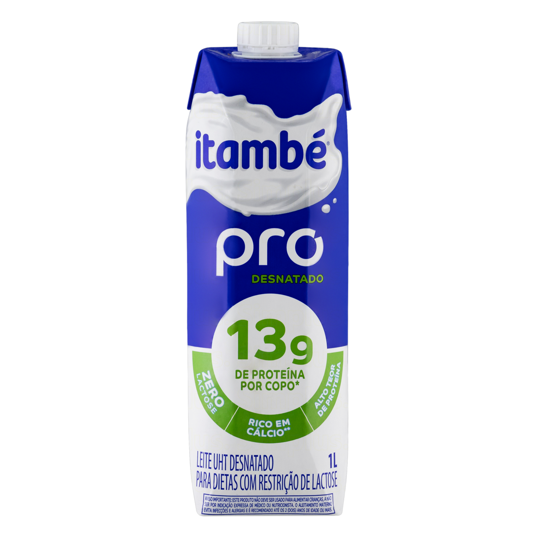 Leite UHT Desnatado Zero Lactose Itambé Pro Caixa com Tampa 1l