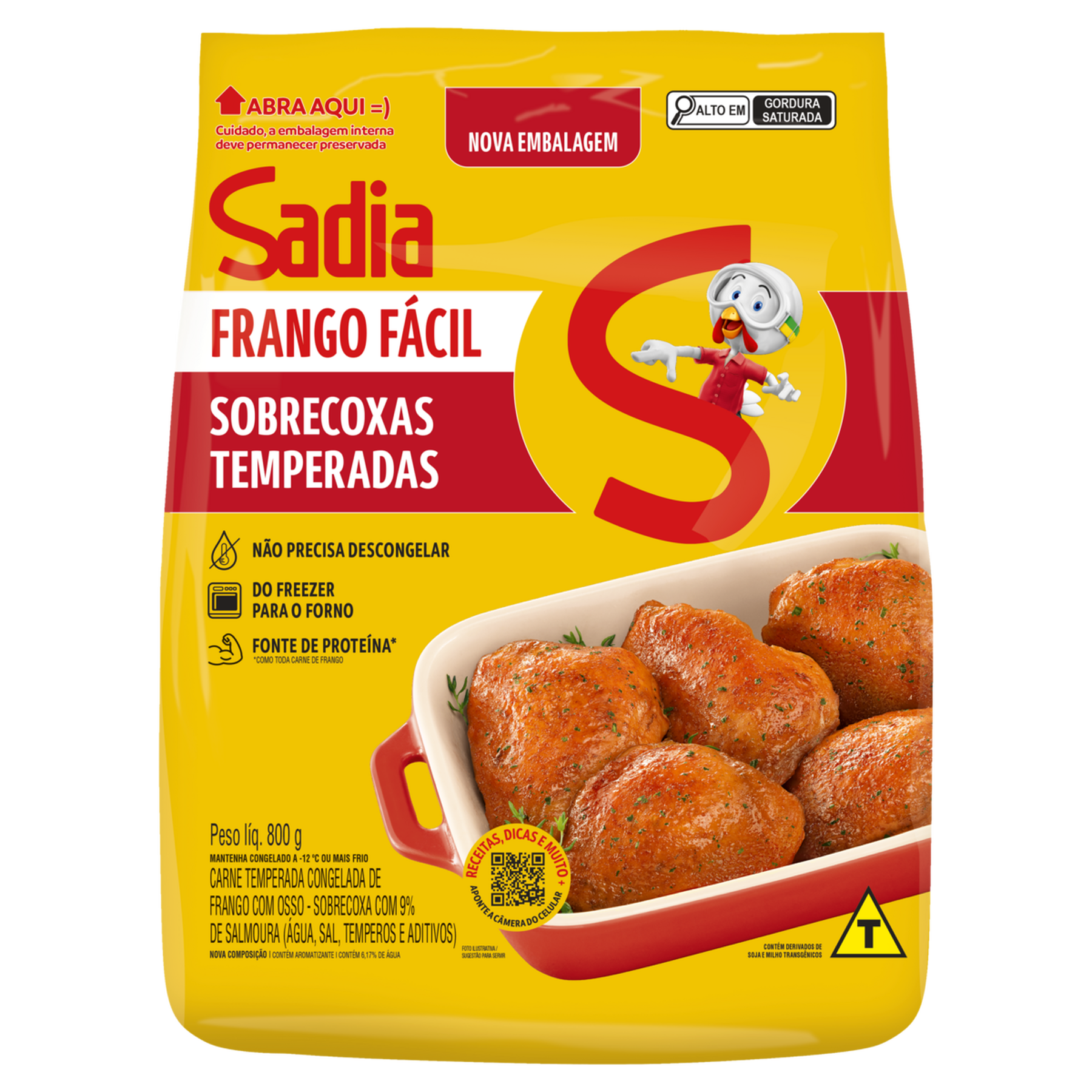 Sobrecoxa de Frango Congelada Temperada Sadia Frango Fácil 800g