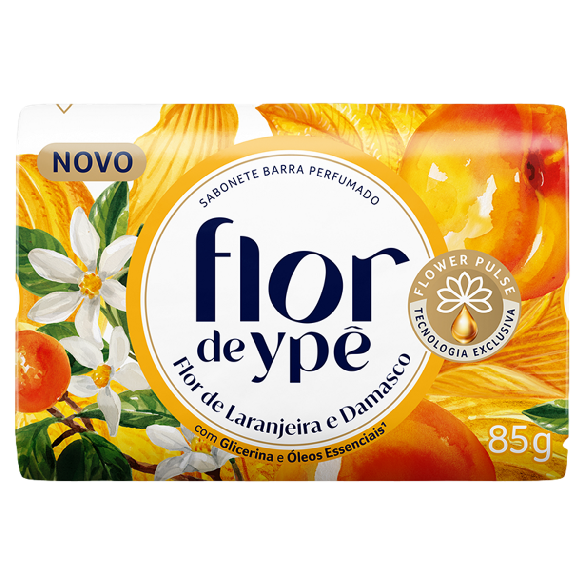 Sabonete em Barra Flor de Laranjeira e Damasco Flor de Yp&ecirc; 85g