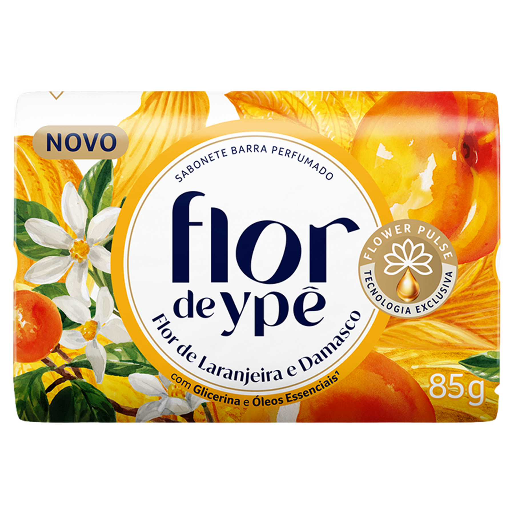 Sabonete em Barra Flor de Laranjeira e Damasco Flor de Yp&ecirc; 85g