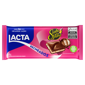 Chocolate ao Leite Recheio Sonho de Valsa Lacta Recheados Pacote 98g