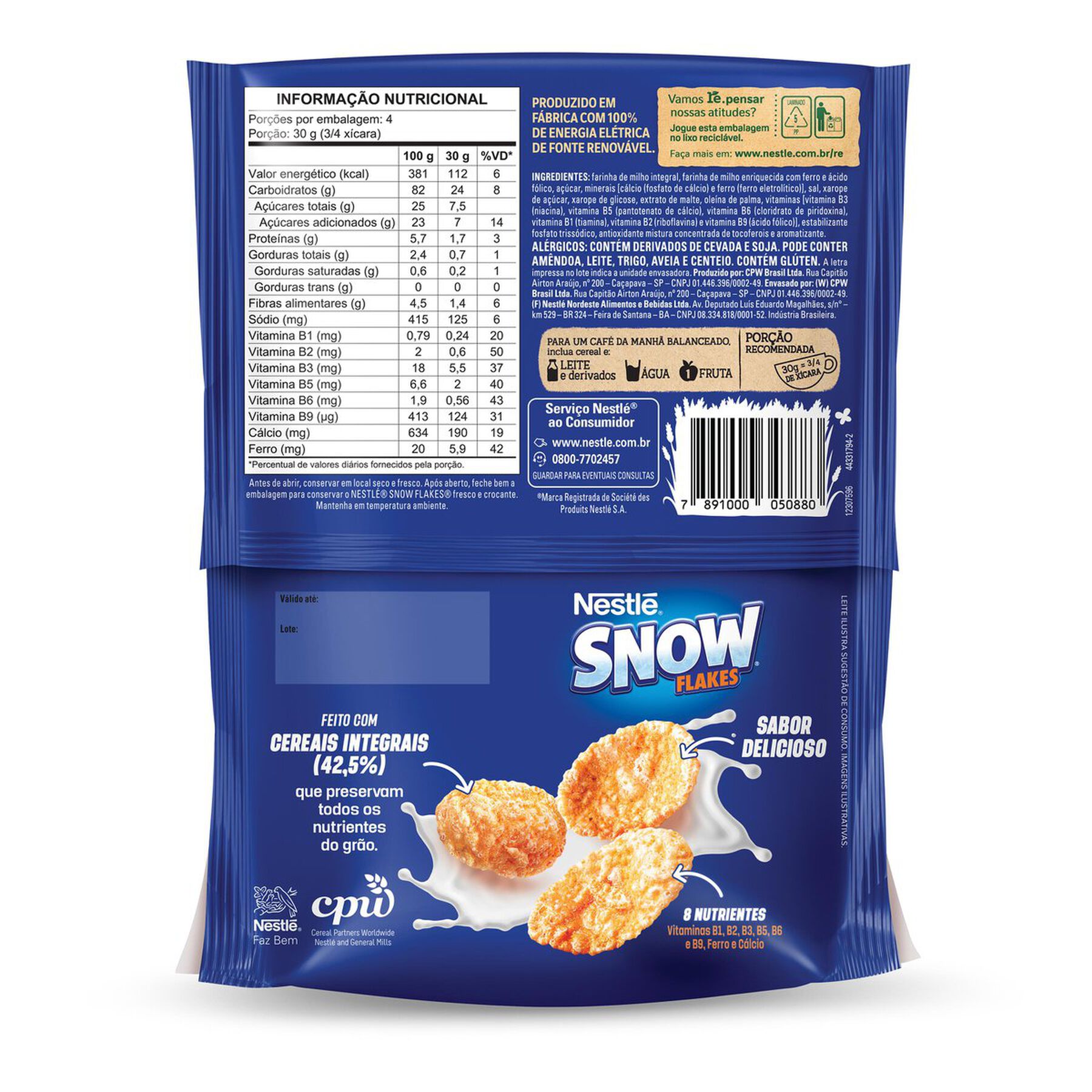 Cereal Snow Flakes Nestl&eacute; Sach&ecirc; 120g&nbsp;