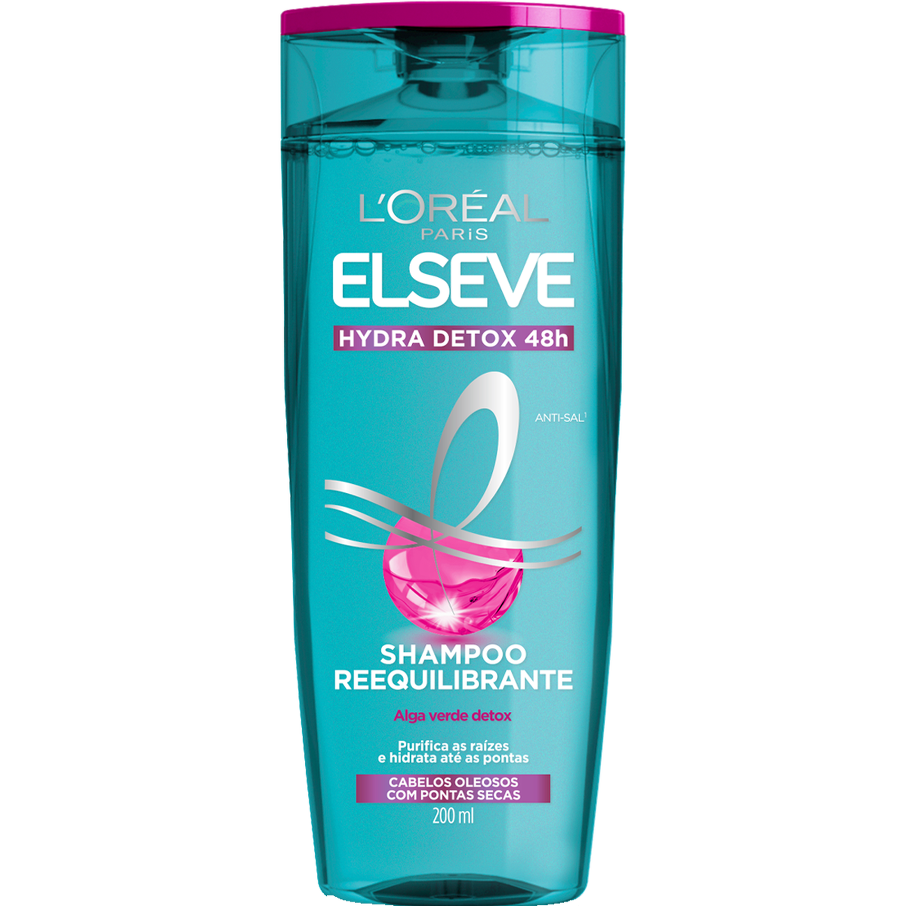 Shampoo Reequilibrante Hydra Detox Elseve L'Oréal Paris Frasco 200ml