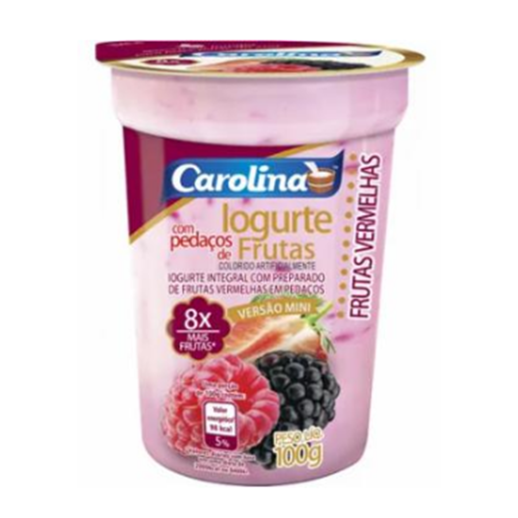 Iogurte com Pedaços Frutas Vermelhas Carolina 100g