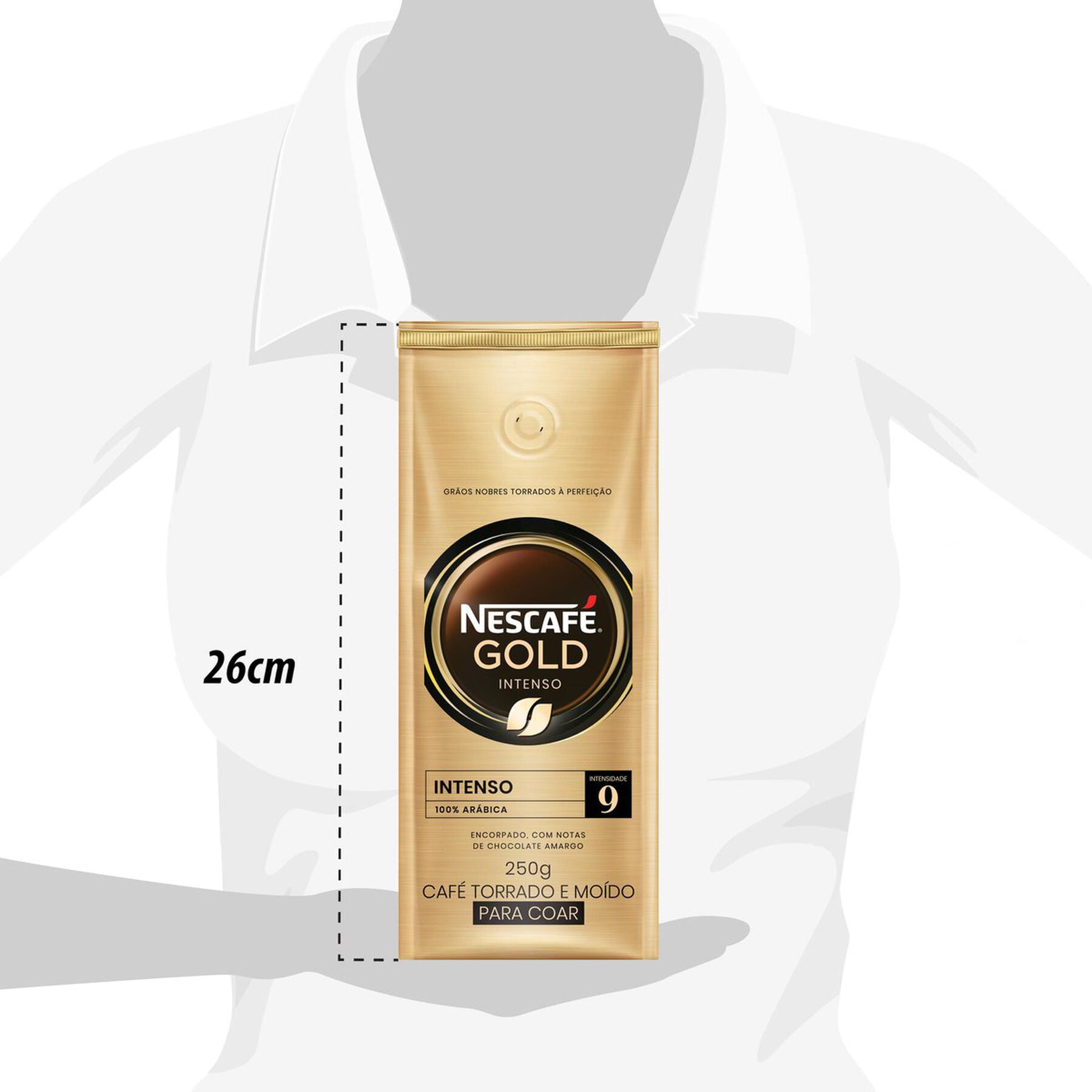 Caf&eacute; Torrado e Mo&iacute;do Intenso Nescaf&eacute; Gold Pacote 250g