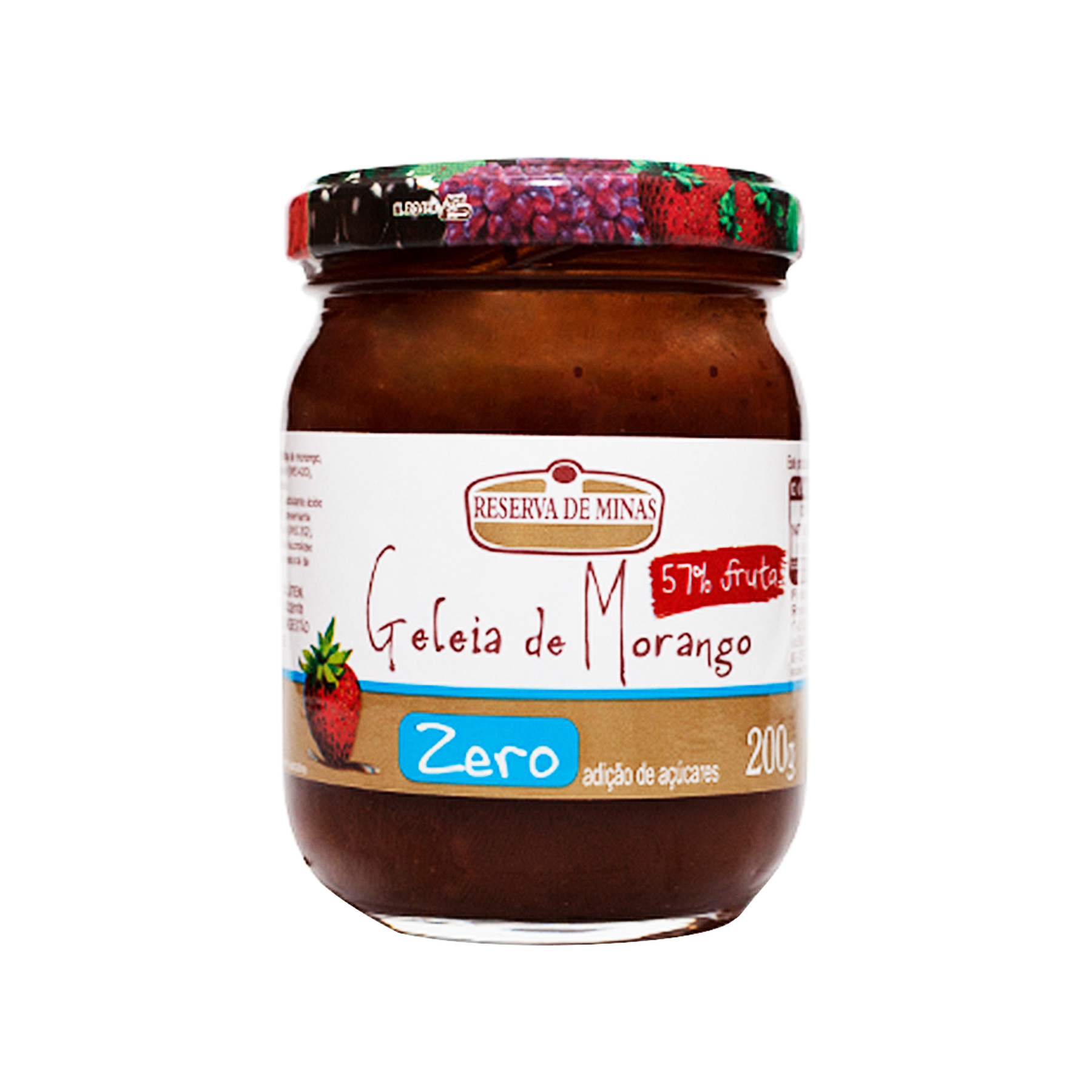 Gel&eacute;ia de Morango Zero Adi&ccedil;&atilde;o de A&ccedil;&uacute;car Reserva de Minas 200g