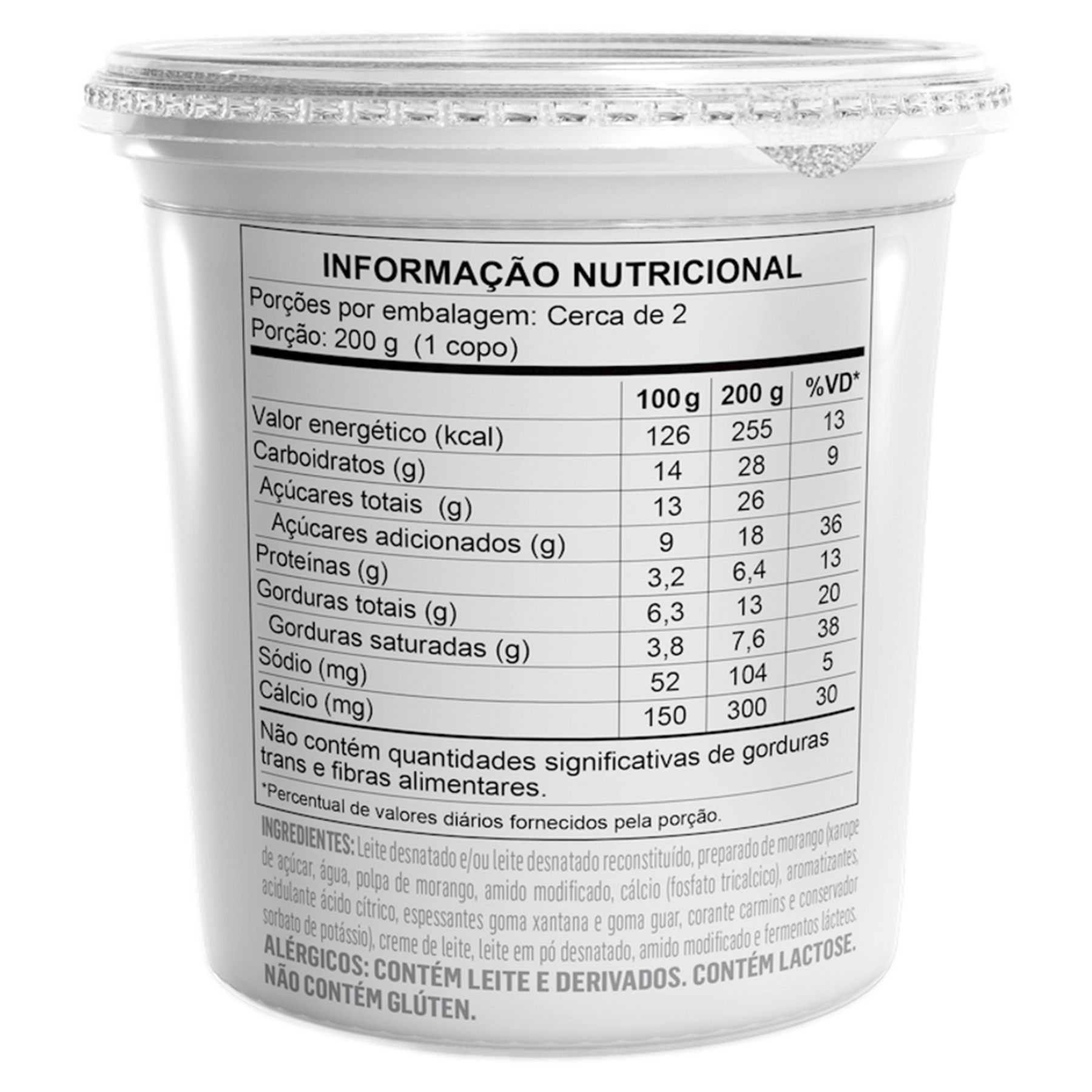 Iogurte Grego Morango Nestl&eacute; Pote 450g