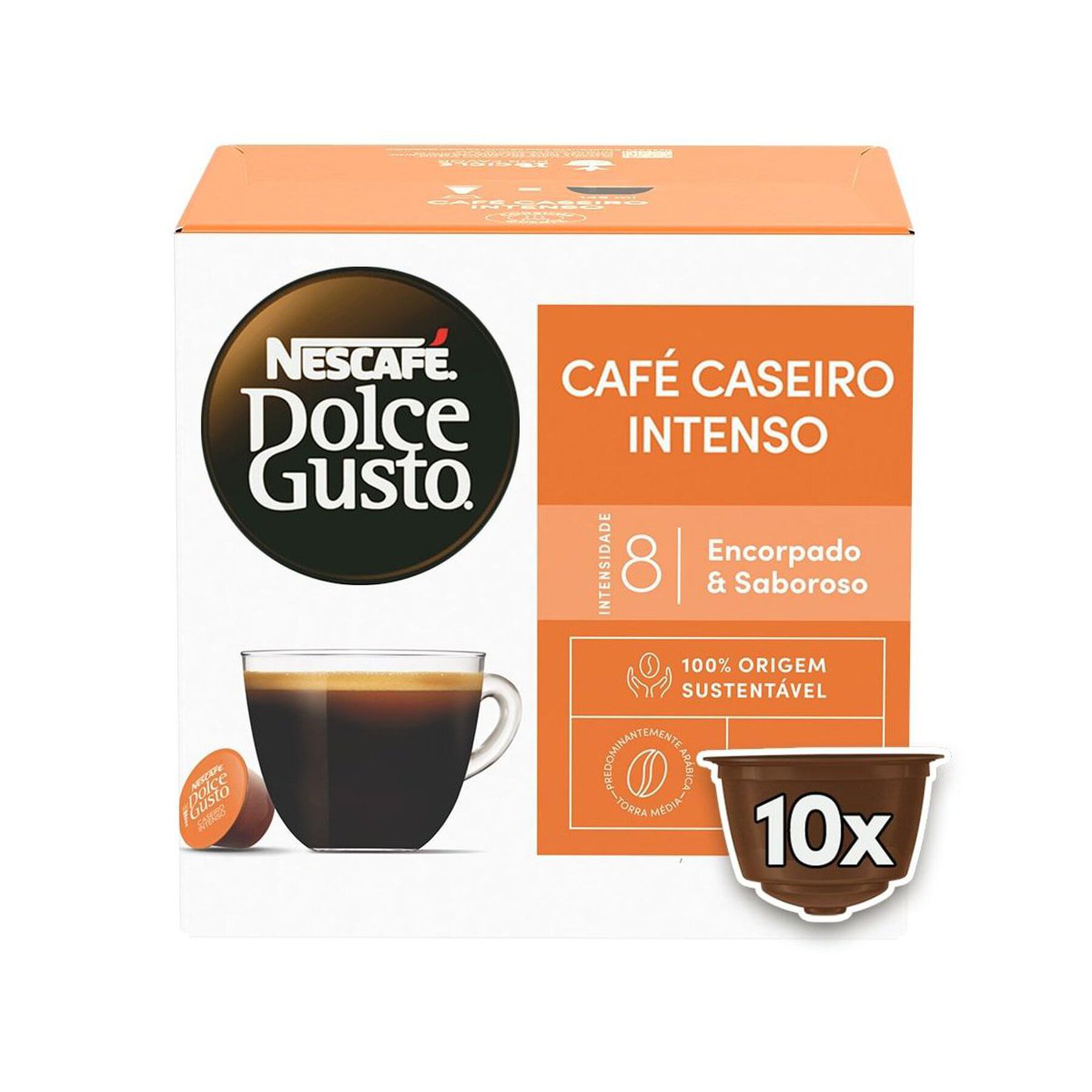 Café em Cápsula Torrado e Moído Caseiro Intenso Dolce Gusto Nescafé Caixa C/10 Unidades