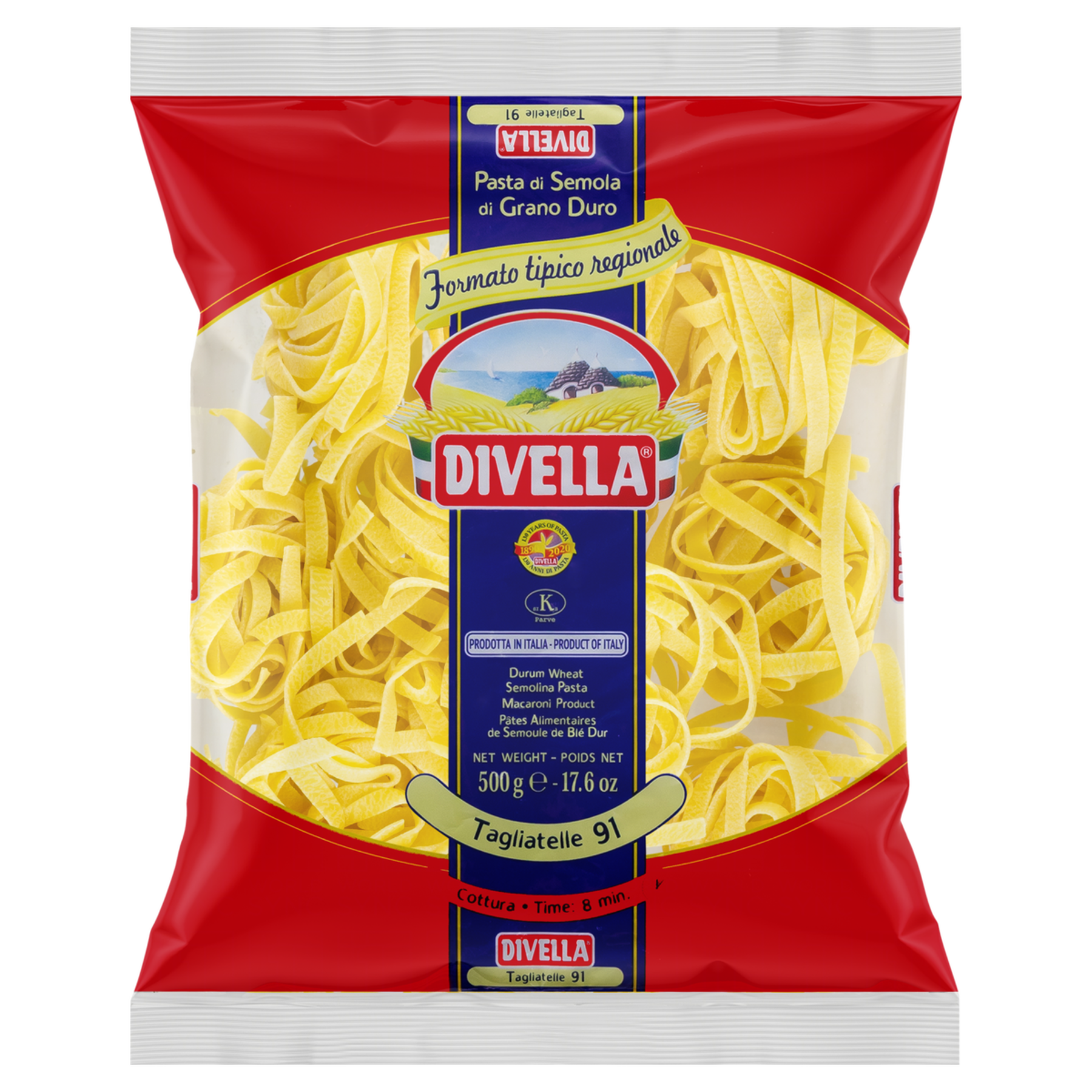 Macarr&atilde;o de S&ecirc;mola Grano Duro Tagliatelle 91 Divella Pacote 500g