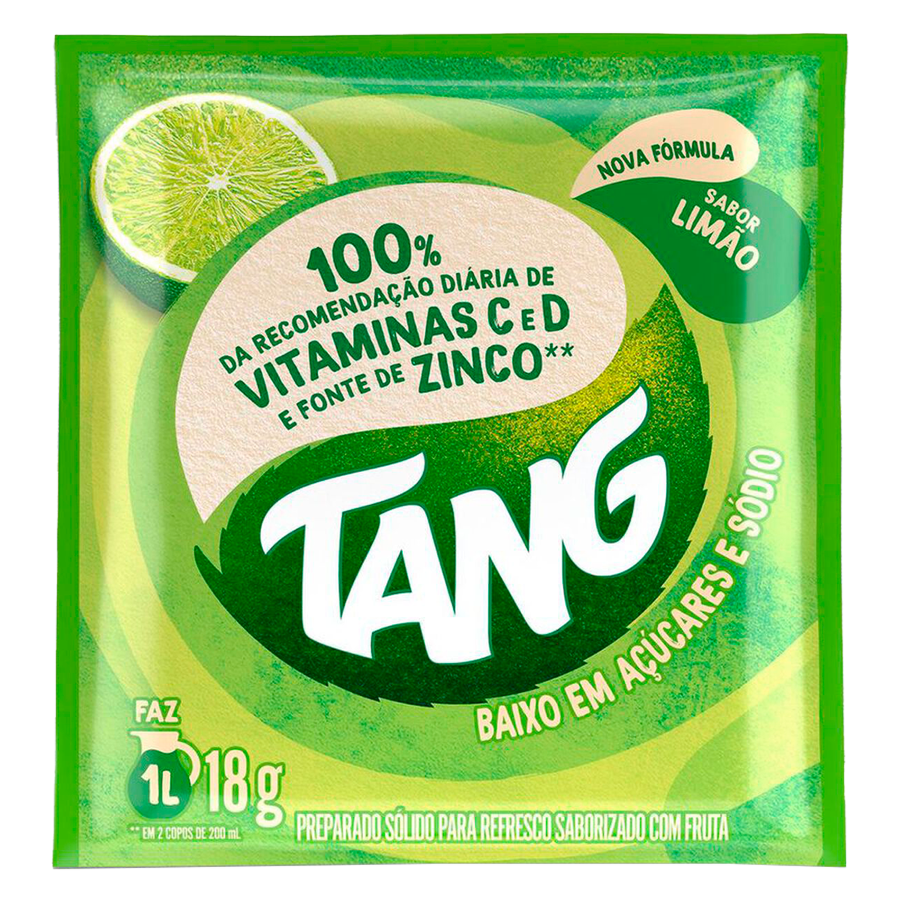 Refresco em P&oacute; Lim&atilde;o Tang Pacote 18g