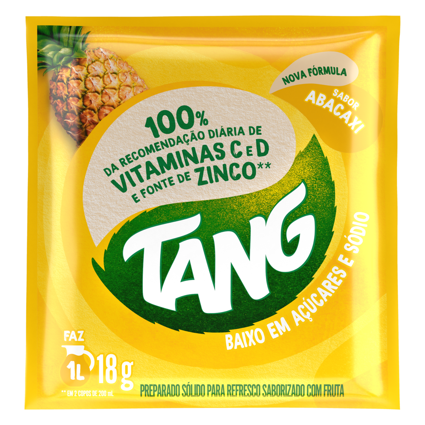 Refresco em Pó Abacaxi Tang Pacote 18g