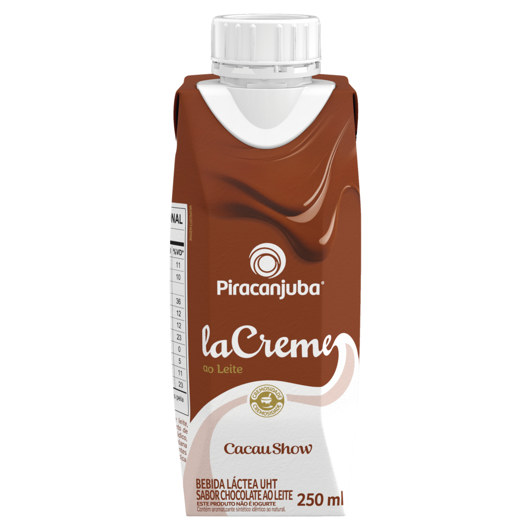 Bebida L&aacute;ctea UHT La Creme ao Leite Cacau Show Piracanjuba Caixa 250ml
