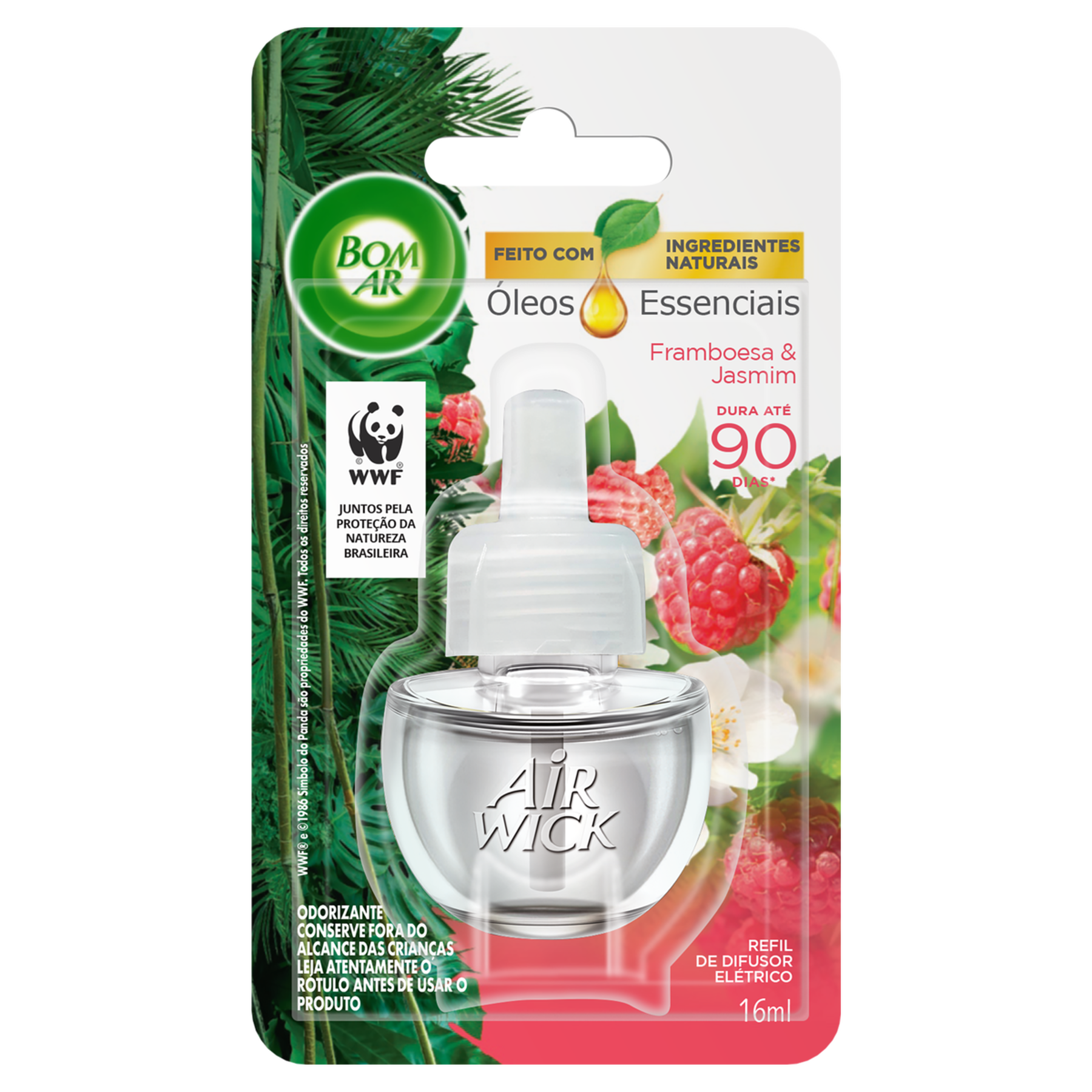 Odorizador de Ambiente Framboesa & Jasmim Bom Ar Air Wick Blister 16ml Refil