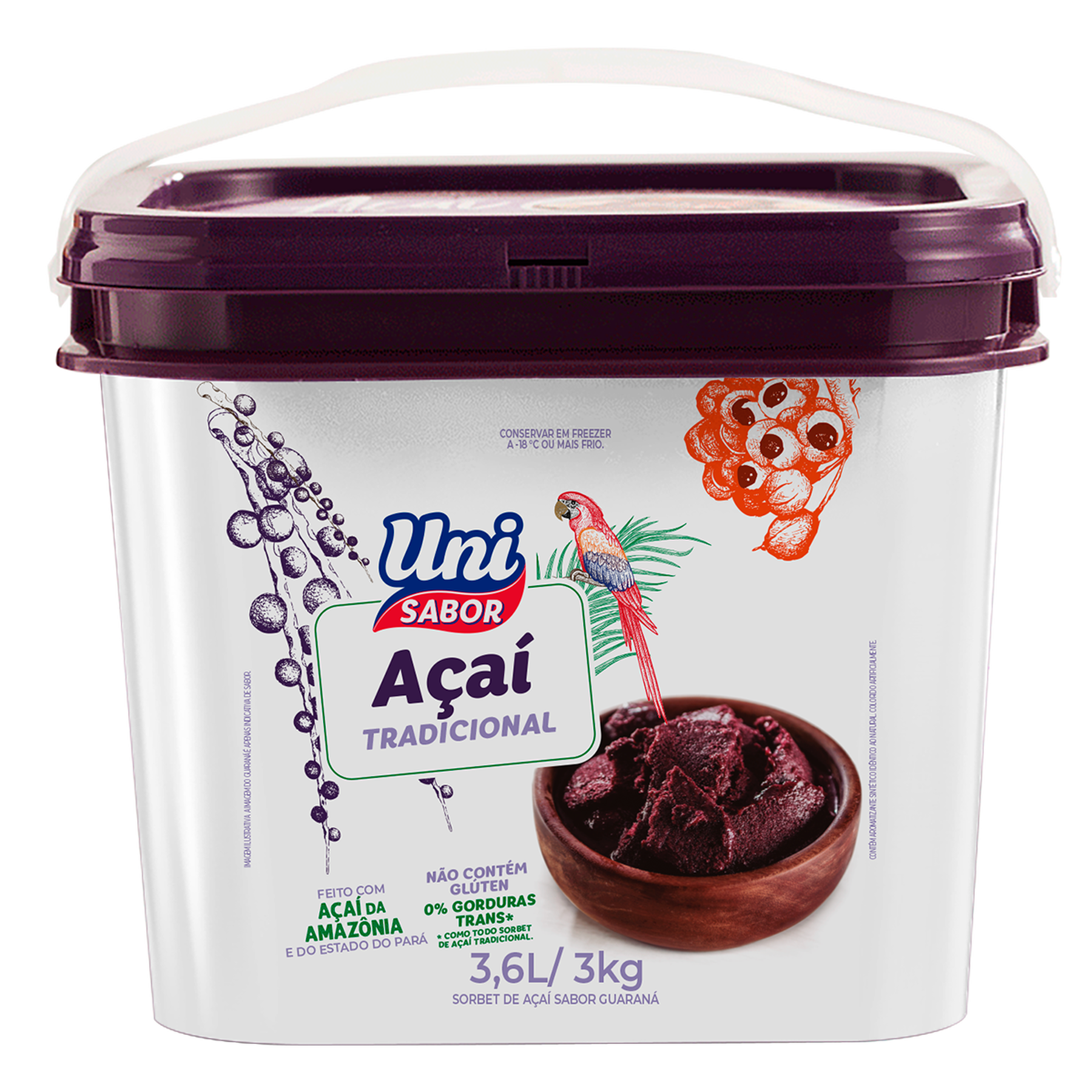 Açaí Tradicional Uni Sabor Pote 3,6l