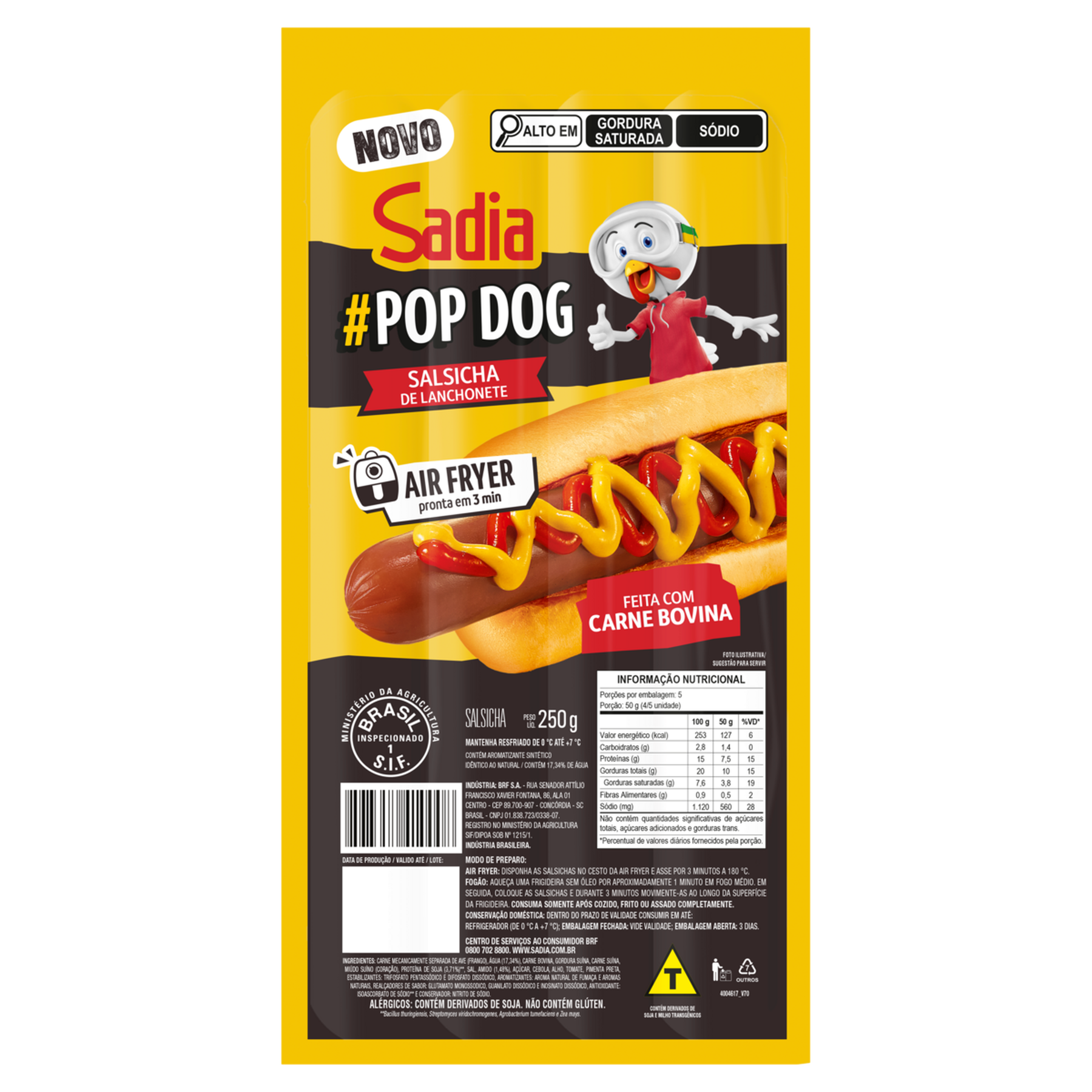 Salsicha de Lanchonete #Pop Dog Sadia 250g