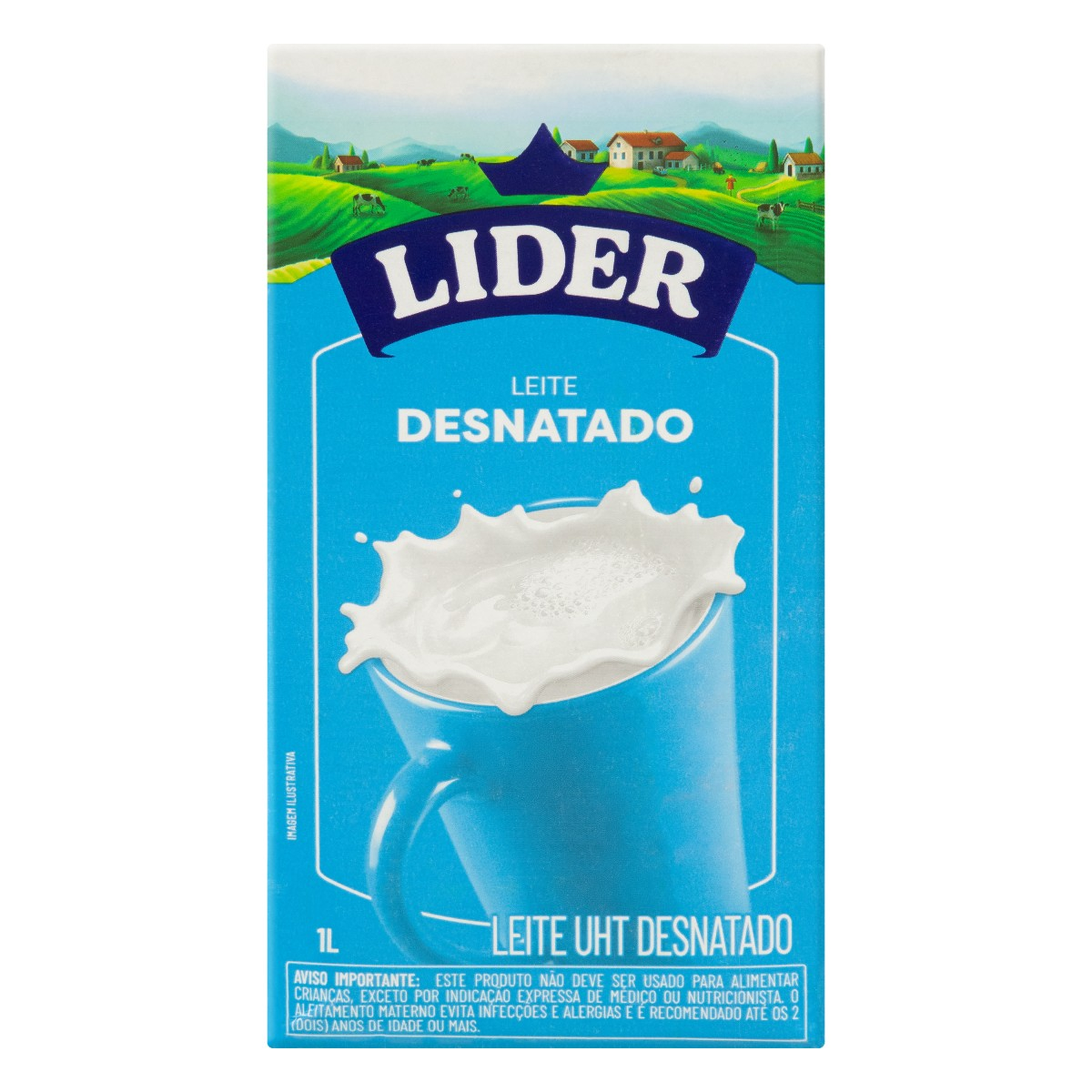 Leite UHT Desnatado Lider Caixa 1l